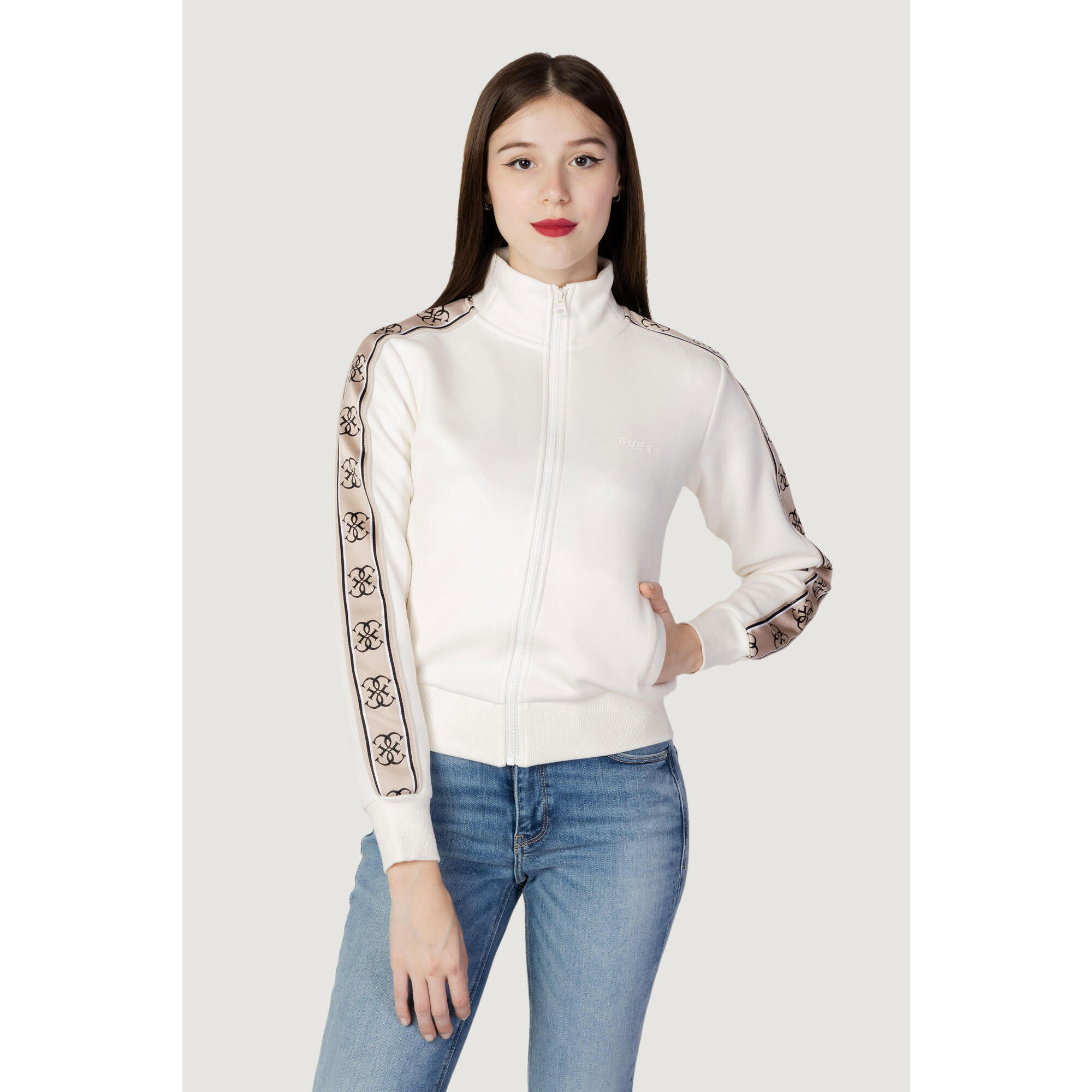 Guess Active - Sweat-shirt Britney Full Zip Femme Blanc - Sweat-shirt - Blanc - Decathlon