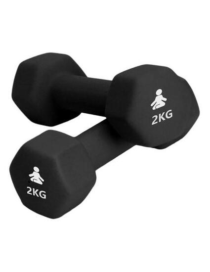 Coppia di manubri da 05 kg ciascuno rivestiti in neoprene con testa esagonale