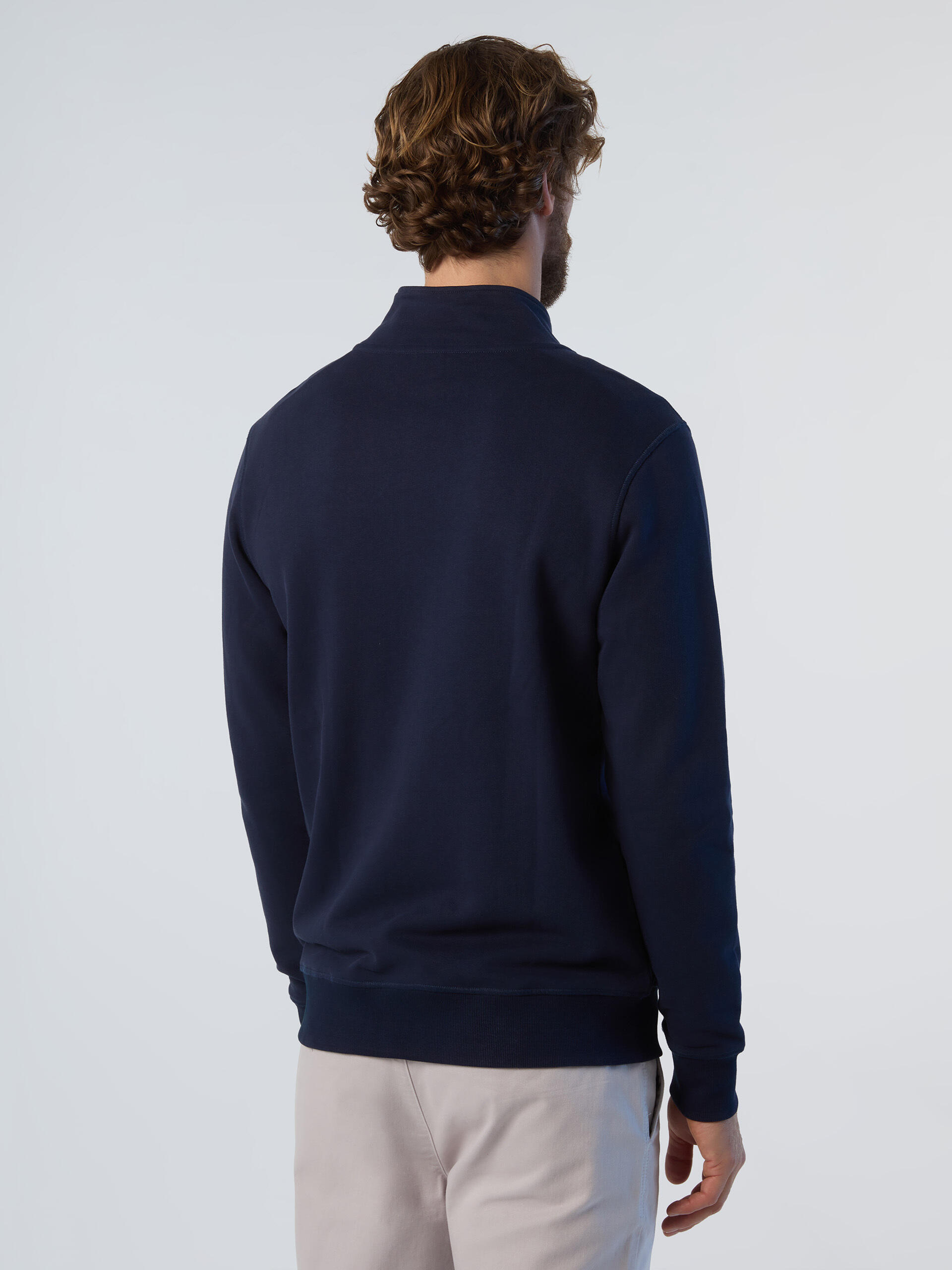 Sudadera con cremallera completa y parche con logotipo para hombre 2/7