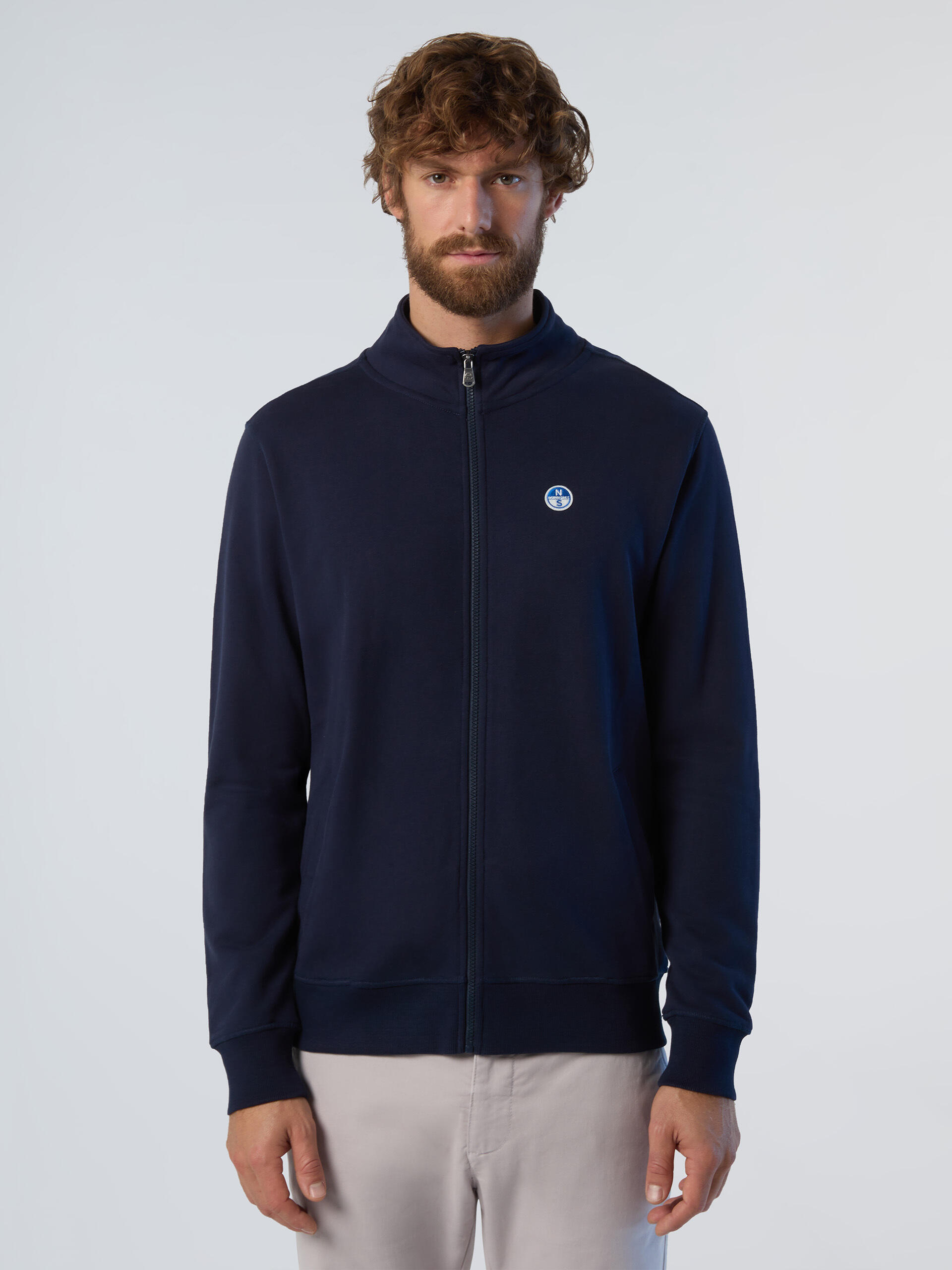 NORTH SAILS Felpa Full-zip con logo patch da uomo
