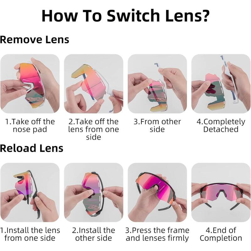 Lunettes de Soleil Polarisées avec 4 Verres Interchangeables