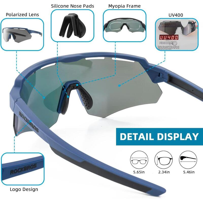 Lunettes de Soleil Polarisées avec 4 Verres Interchangeables