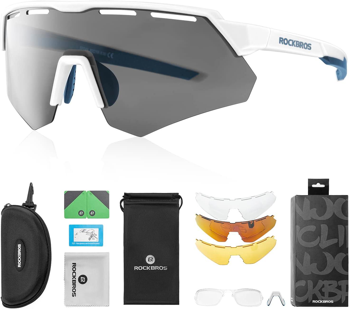 ROCKBROS Polarisierte Sonnenbrille mit 4 Wechselgläsern