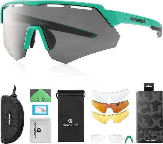 Occhiali da Sole Polarizzati con 4 Lenti Intercambiabili