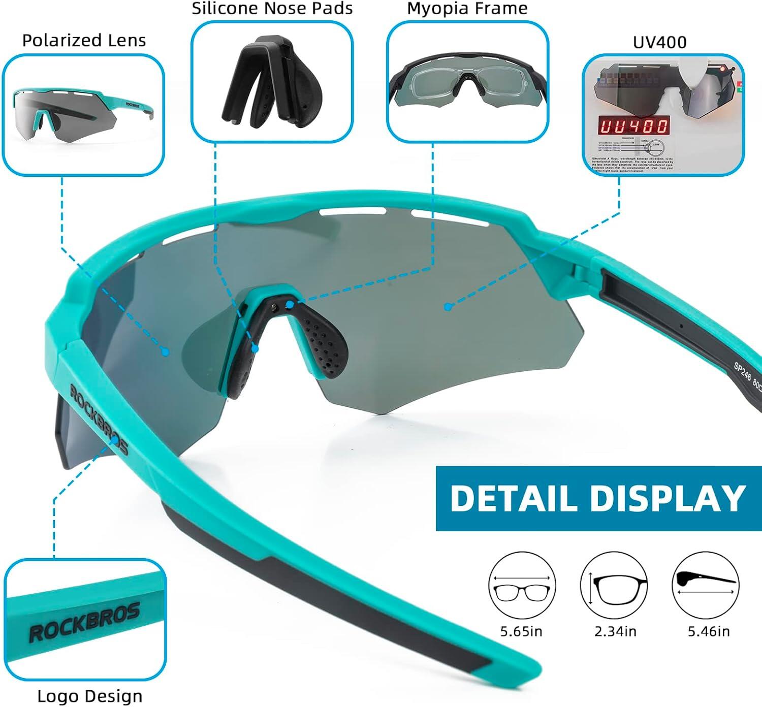 Lunettes de Soleil Polarisées avec 4 Verres Interchangeables 4/7