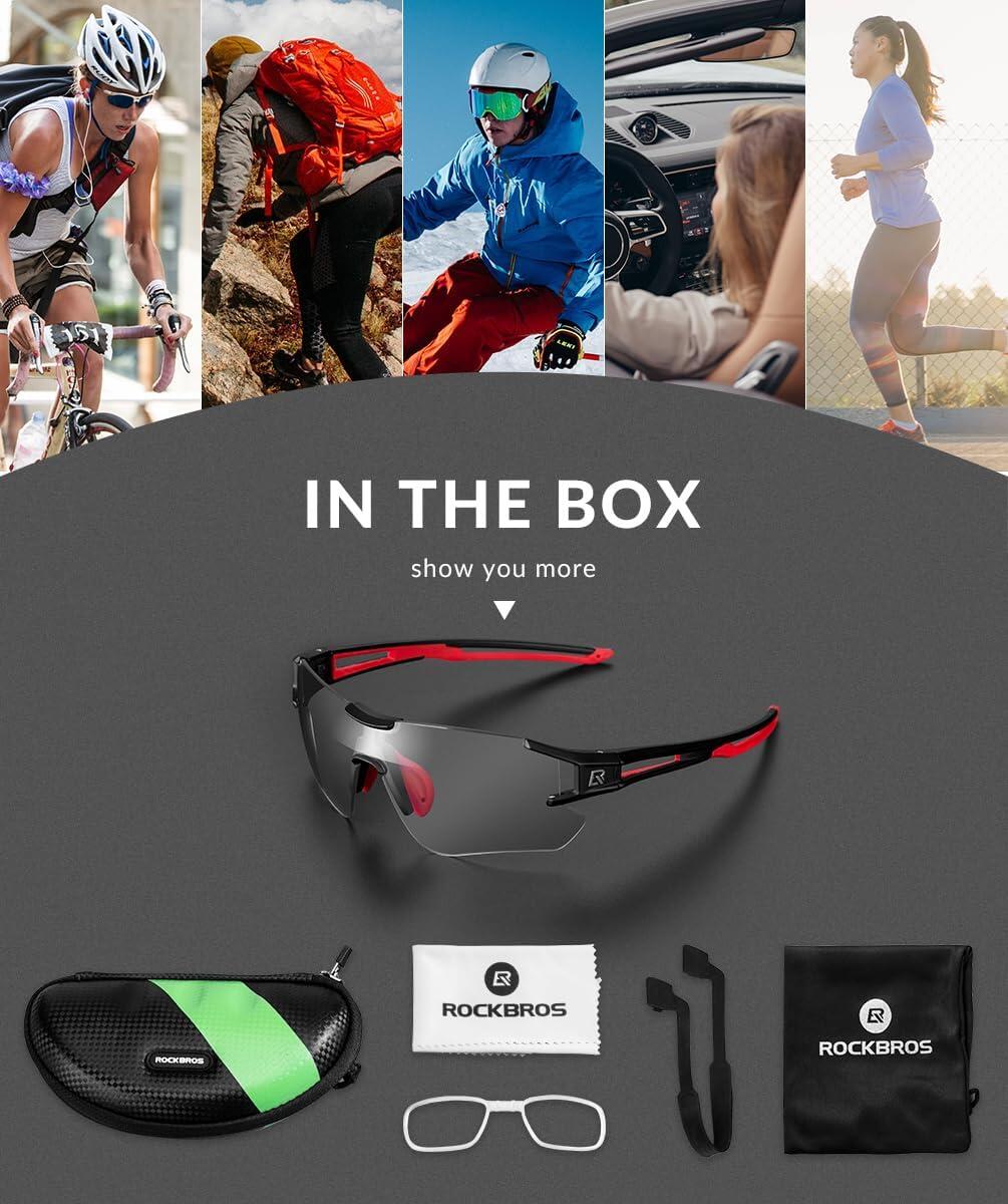 Gafas Fotocromáticas Anti-UV400 - Negro y Rojo 7/7