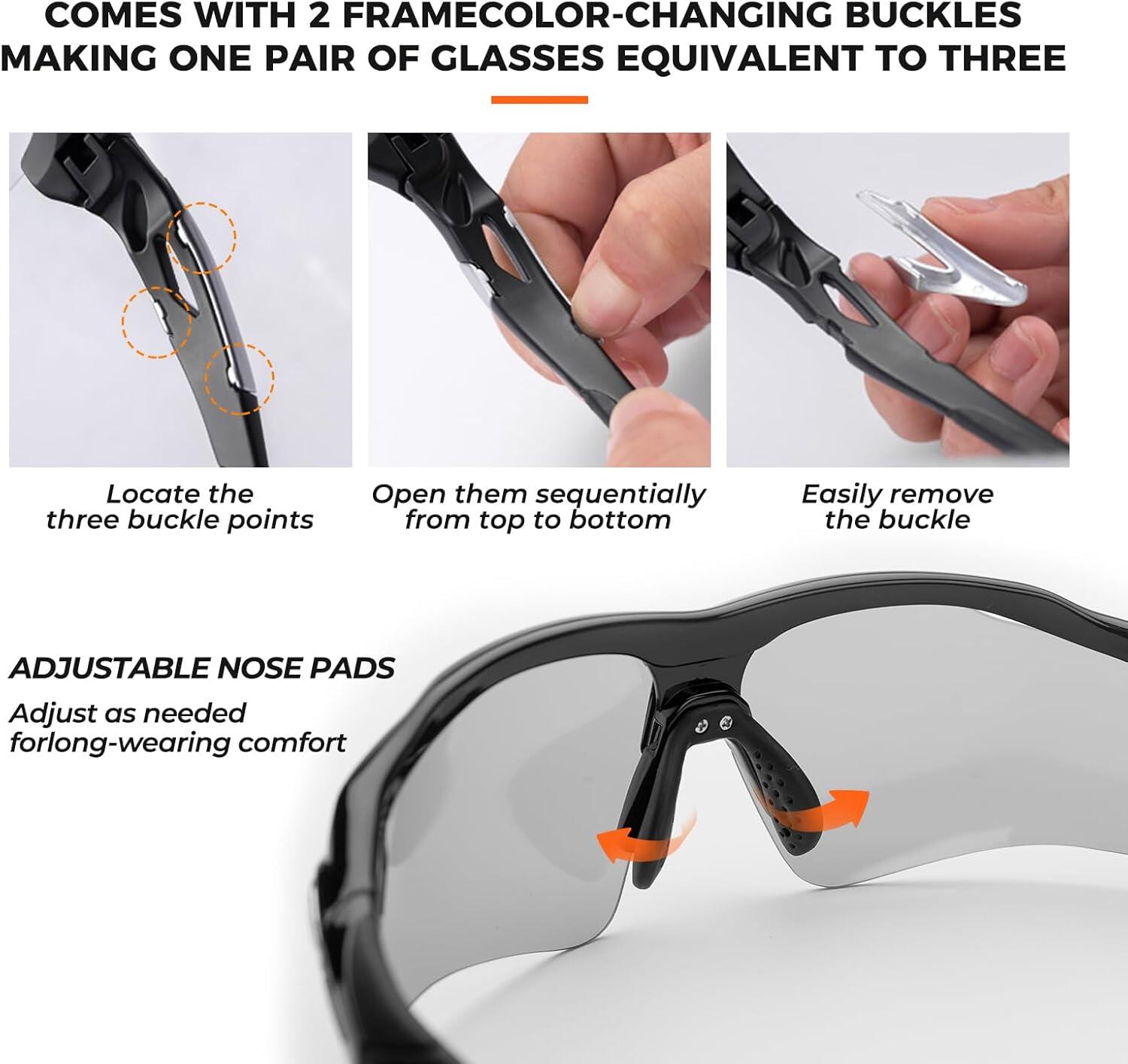 Ultraleichte
transparente PC-Sonnenbrille mit Anti-UV400 4/7