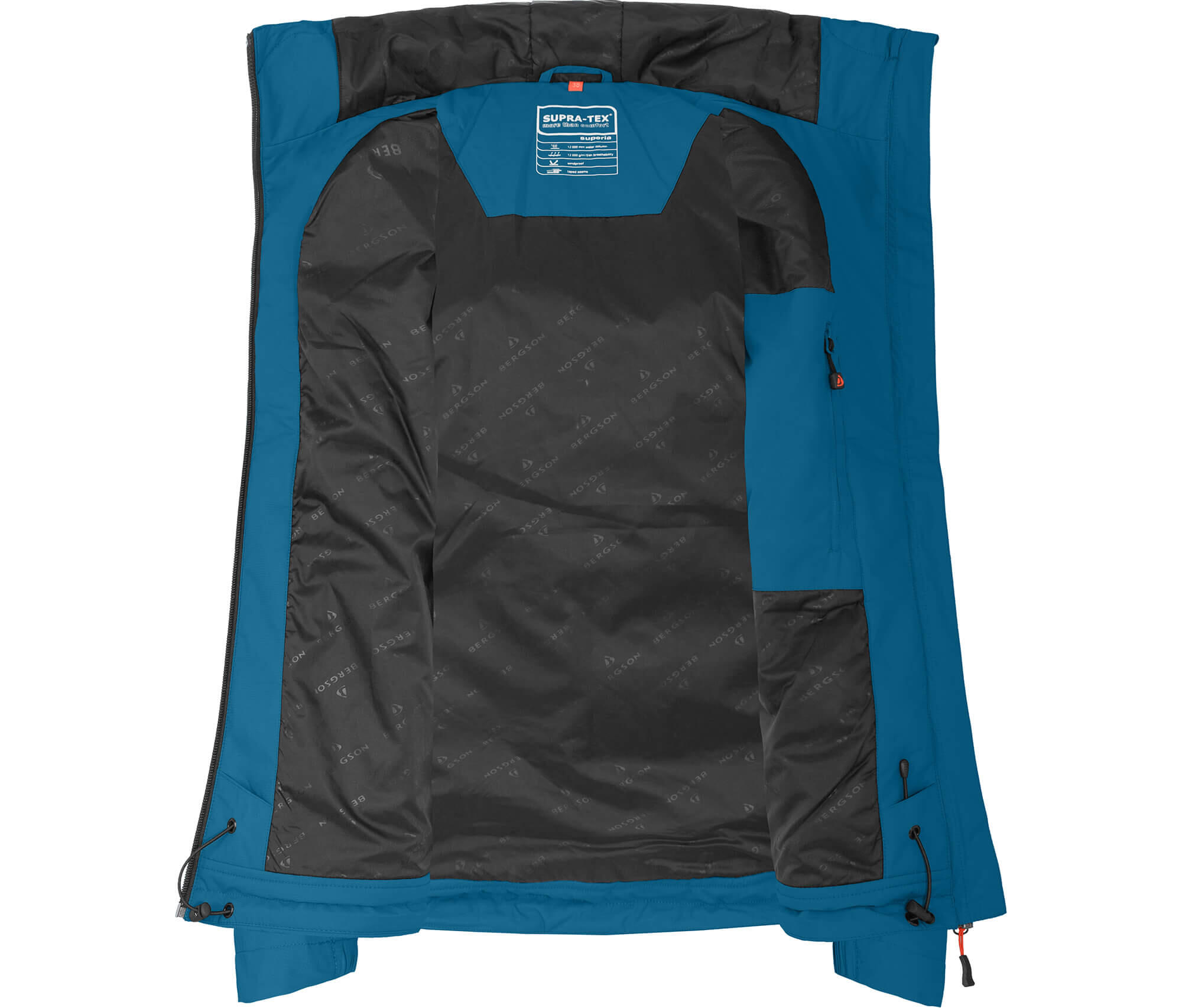 Regenjacke leicht wattiert, 12000 mm Wassersäule Blau 5/7