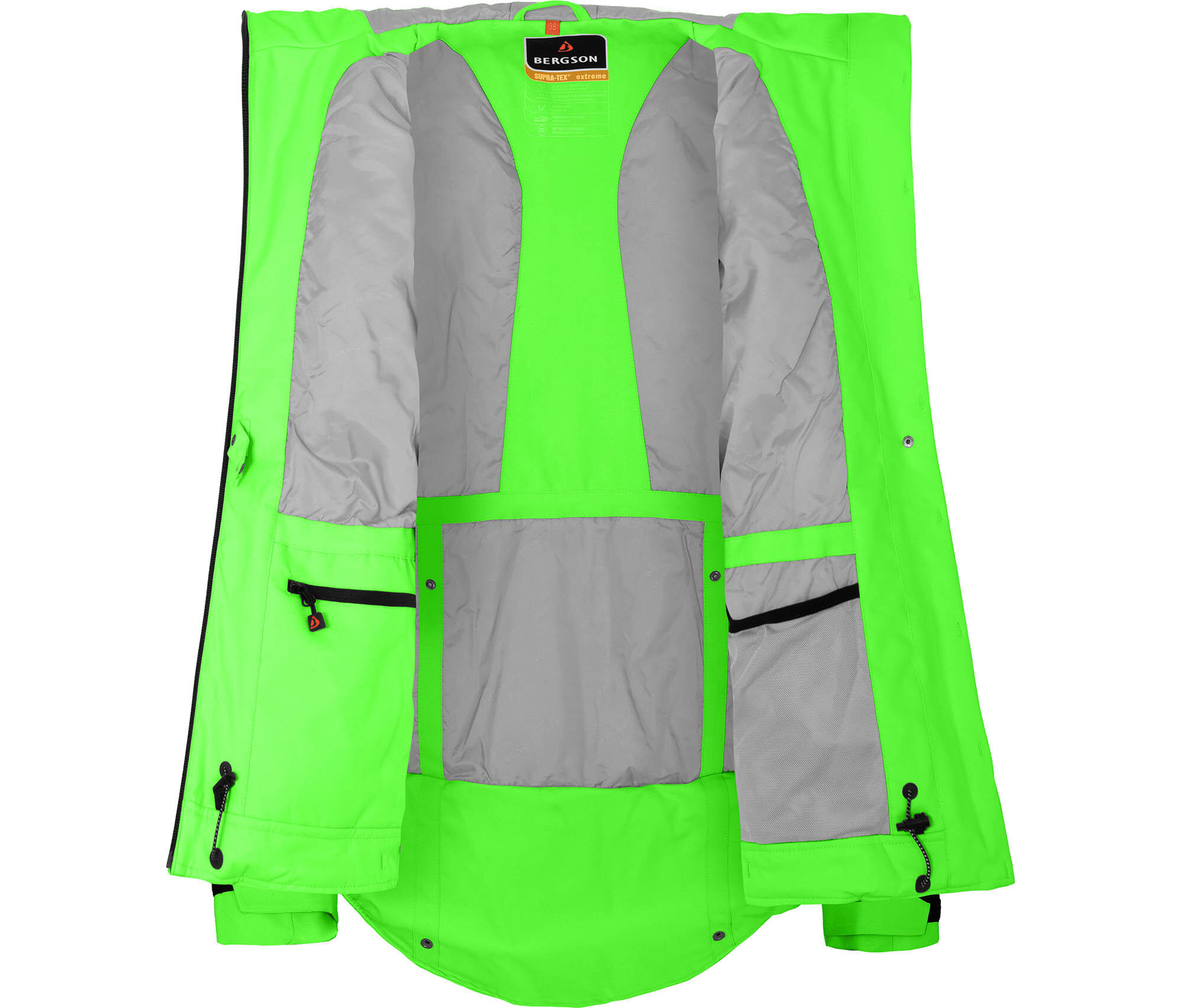 Regenjacke leicht wattiert, recycelt, 20000 mm Wassersäule Grün 5/6