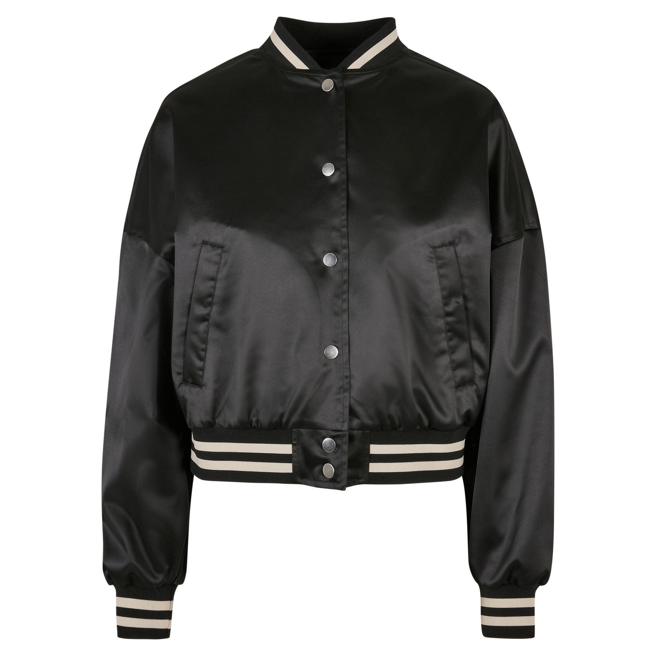 Urban Classics - Blouson Court En Satin Oversize Femme Urban Classics College - Blouson - Noir - 42 M/l - Decathlon
