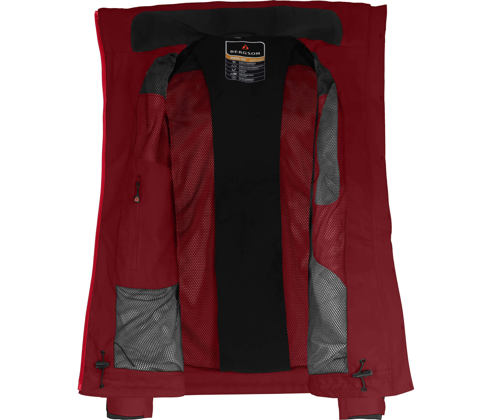 Regenjacke Netzfutter, 20000 mm Wassersäule Rot 5/7