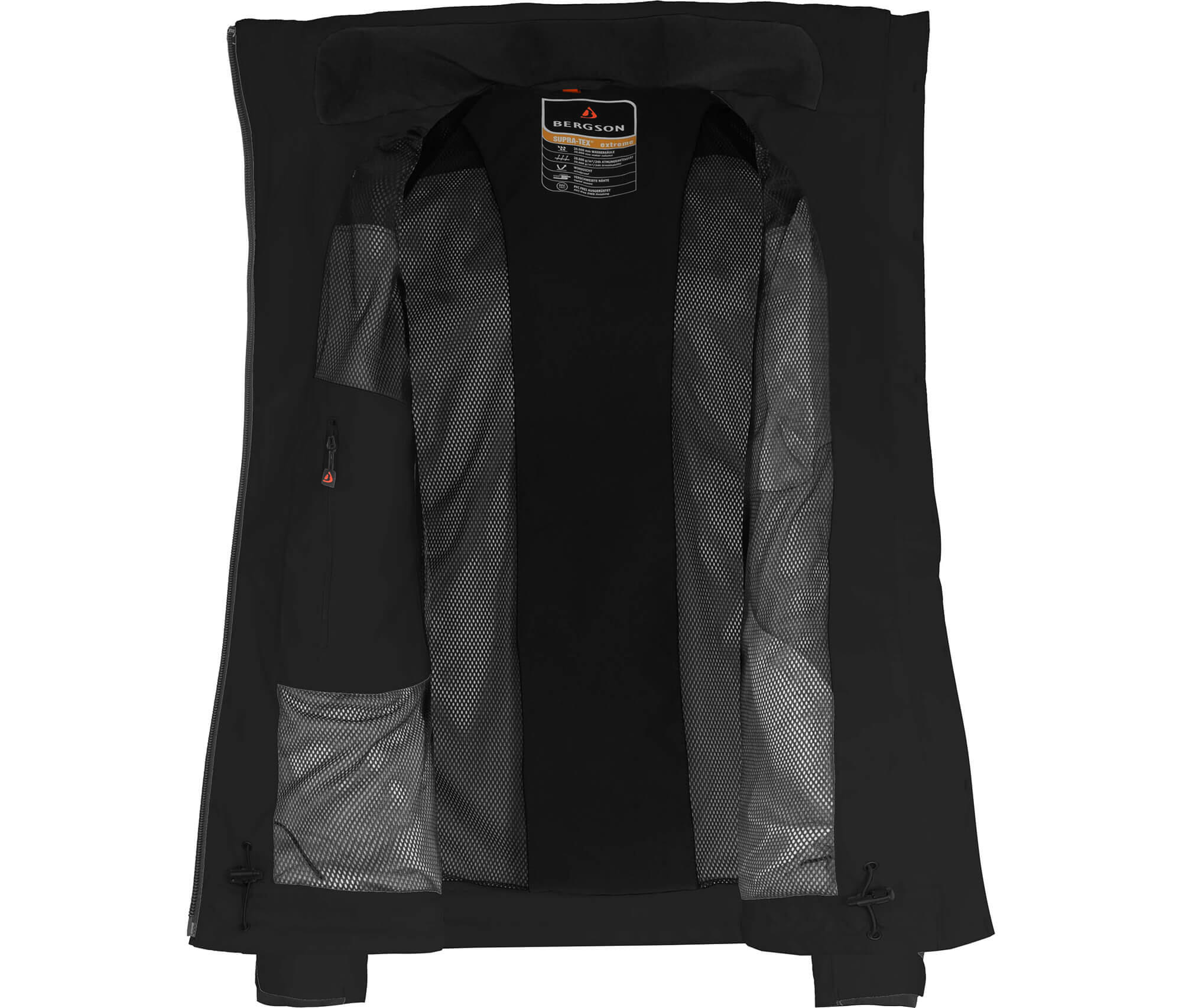 Regenjacke Netzfutter, 20000 mm Wassersäule Schwarz 5/7