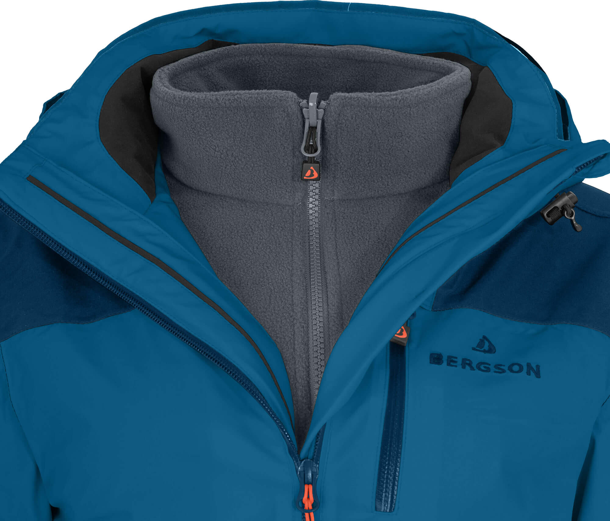 Regenjacke Fleece Innenjacke, 20000 mm Wassersäule Blau 6/7