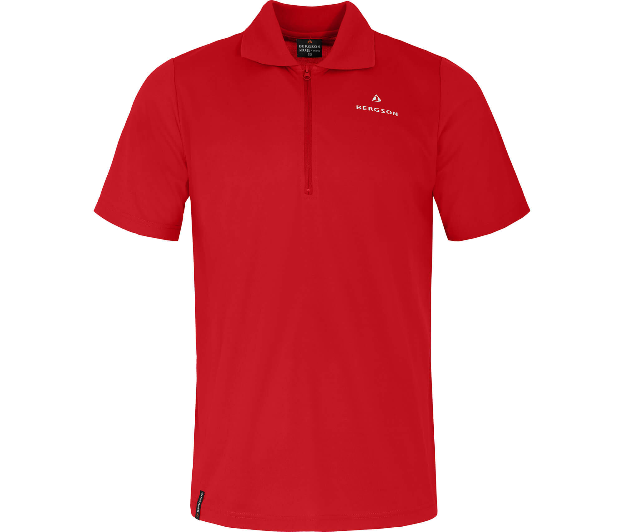 Polo-Shirt Reißverschluss, schnelltrocknend, Pique rot 2/3