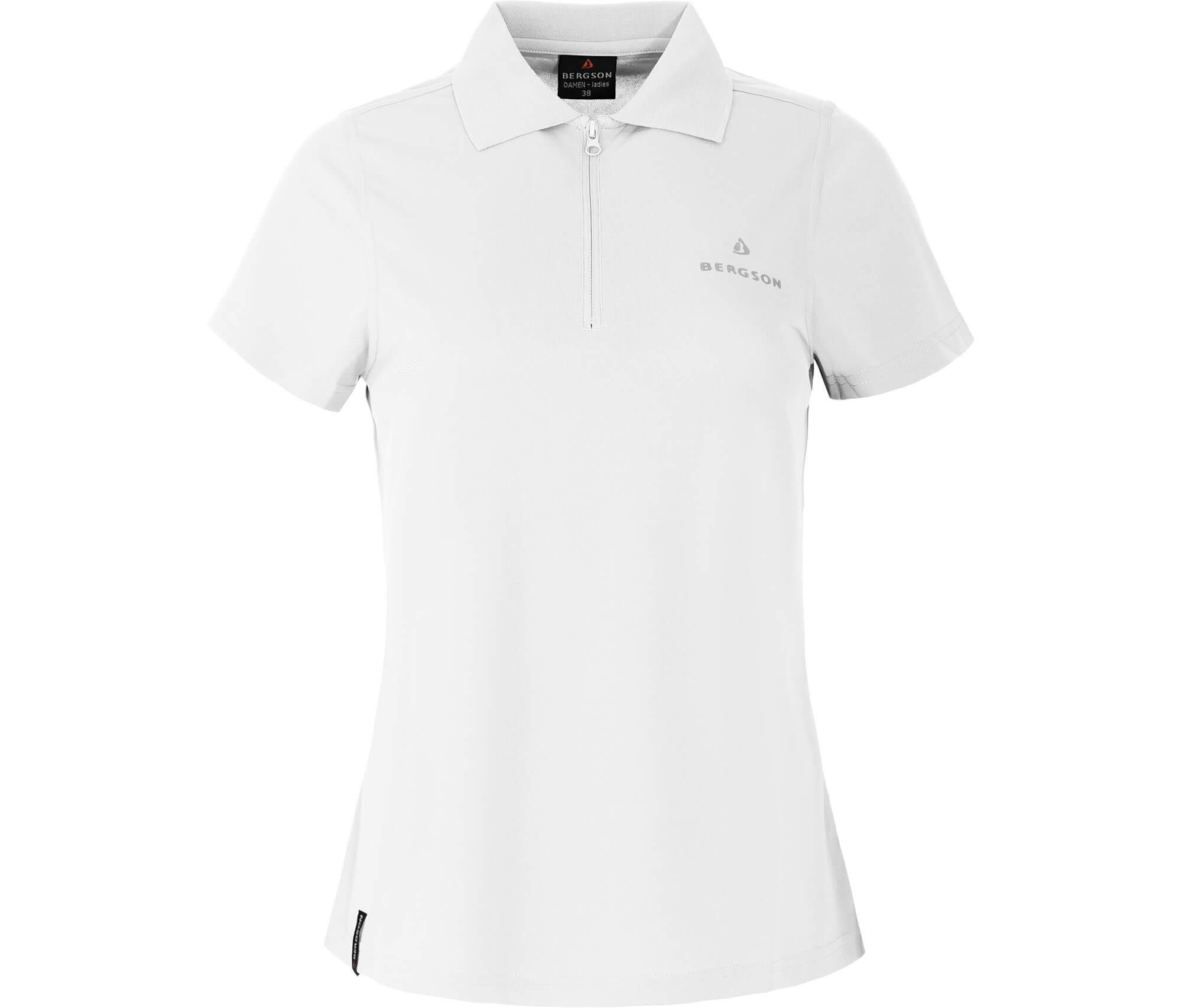 Polo-Shirt Reißverschluss, schnelltrocknend, Pique Weiß 2/3