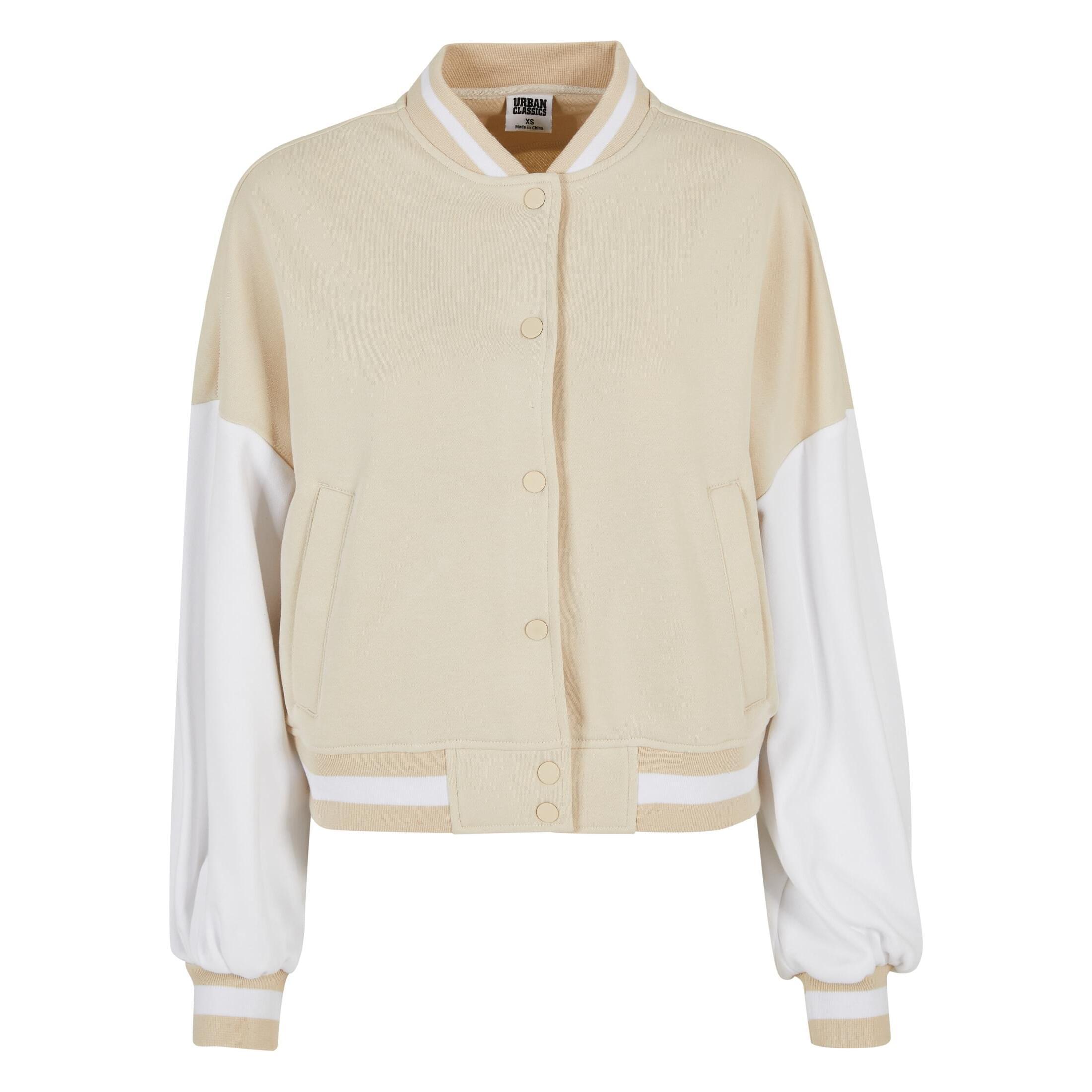 Urban Classics - Blouson Oversize Femme Urban Classics 2 Tone College Terry - Blouson - Beige|blanc - 56 3xl - Decathlon