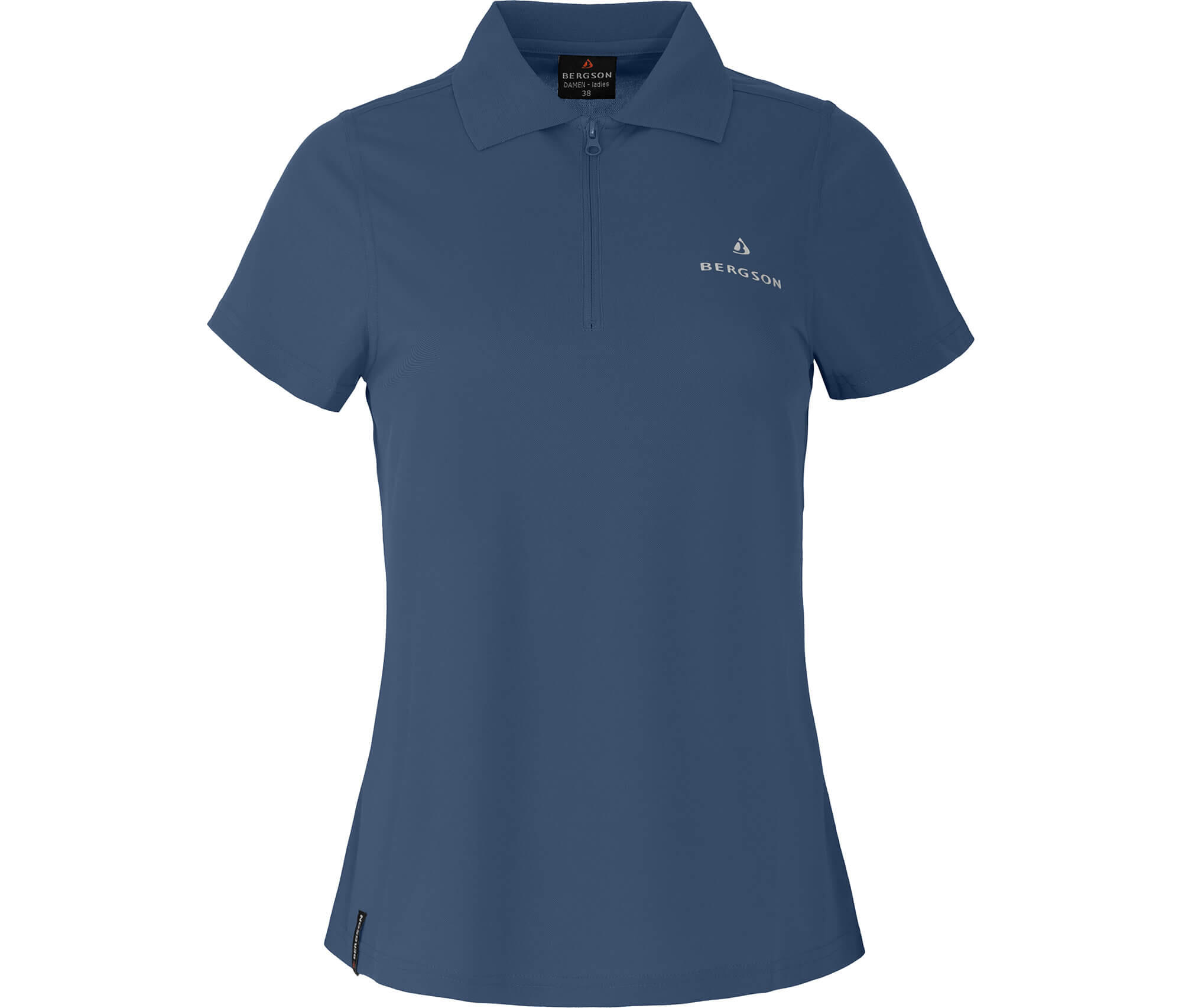 Polo-Shirt Reißverschluss, schnelltrocknend, Pique blau 2/3