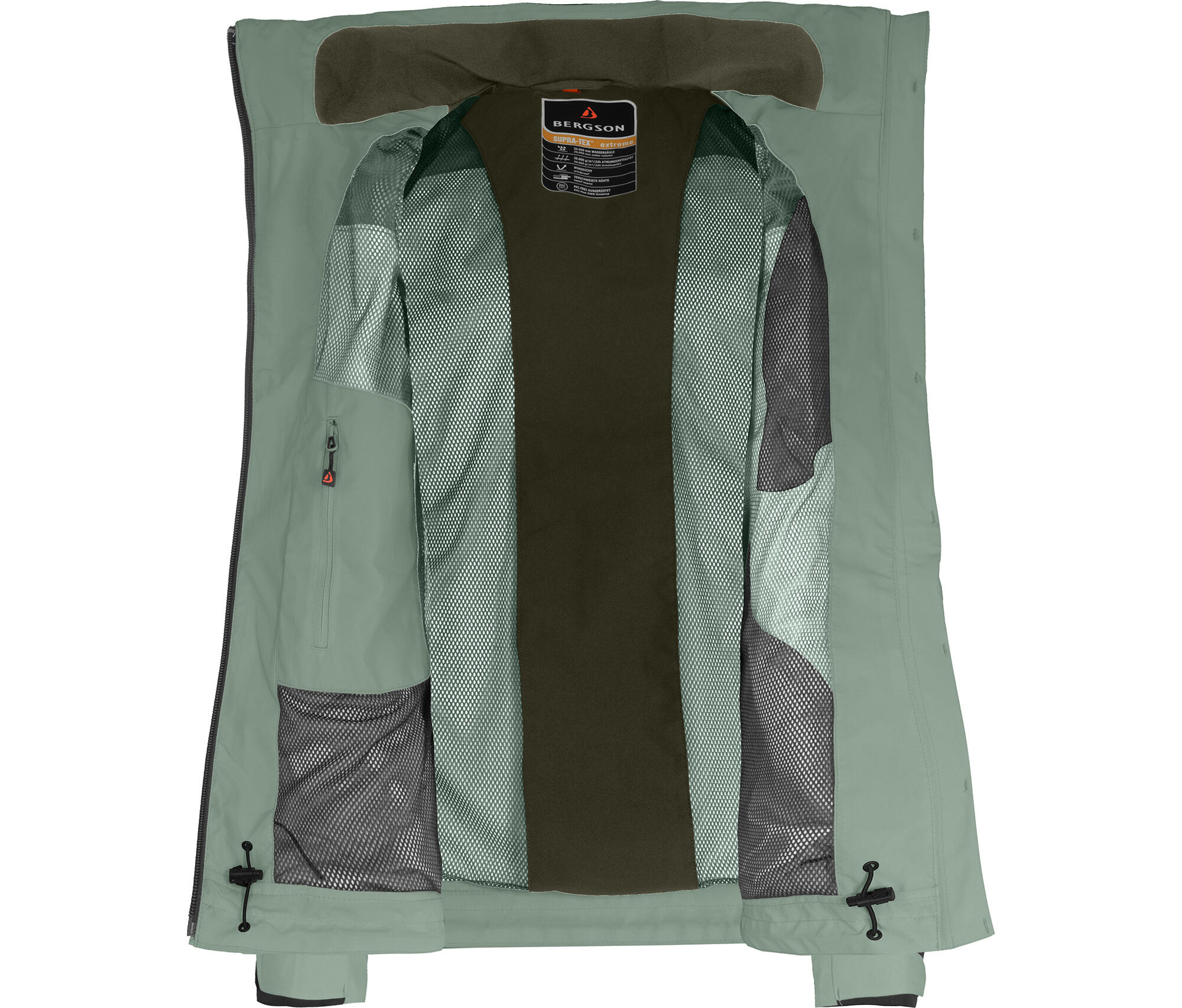 Regenjacke Netzfutter, 20000 mm Wassersäule Grün 5/7