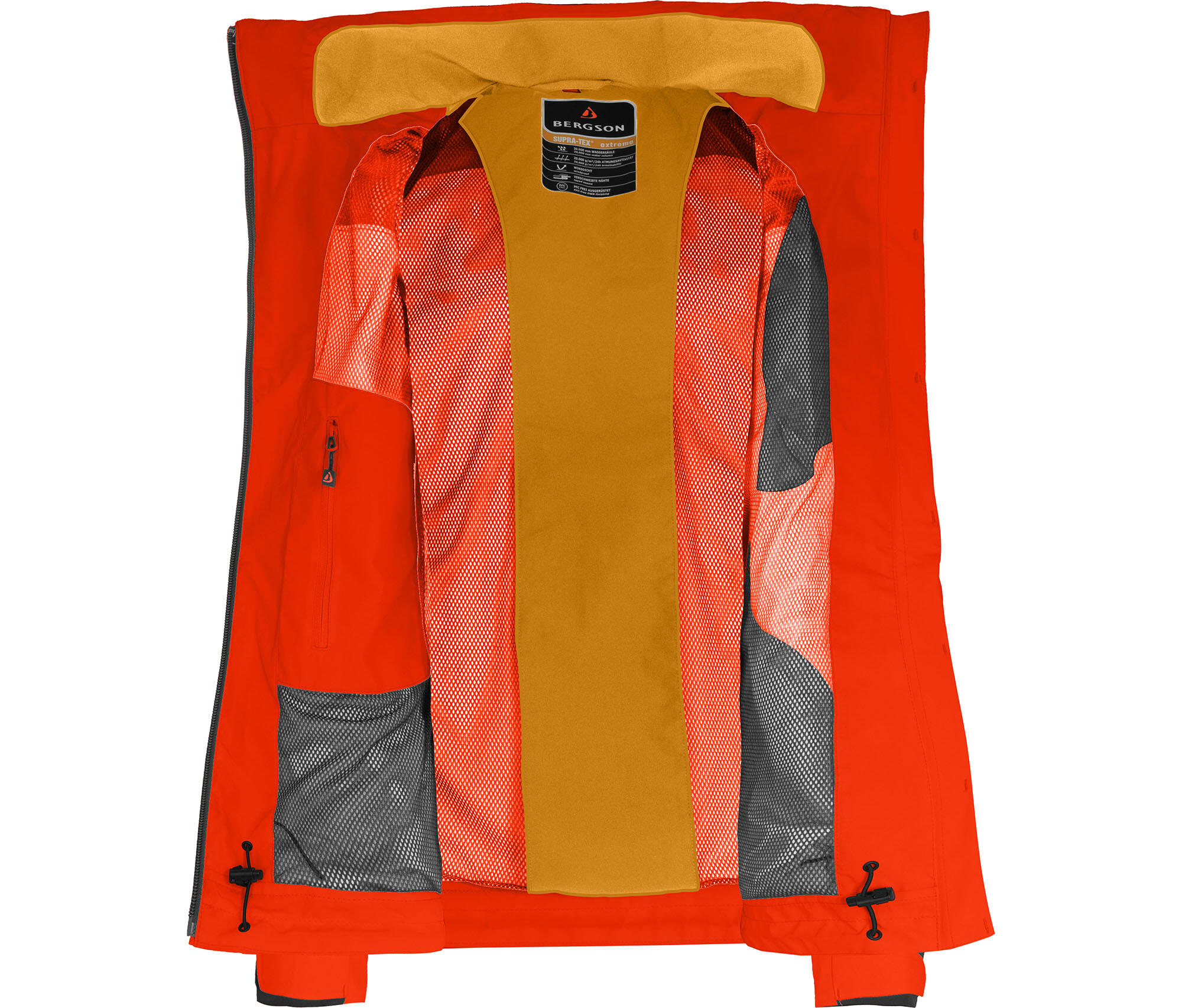 Regenjacke Netzfutter, 20000 mm Wassersäule rot 5/7