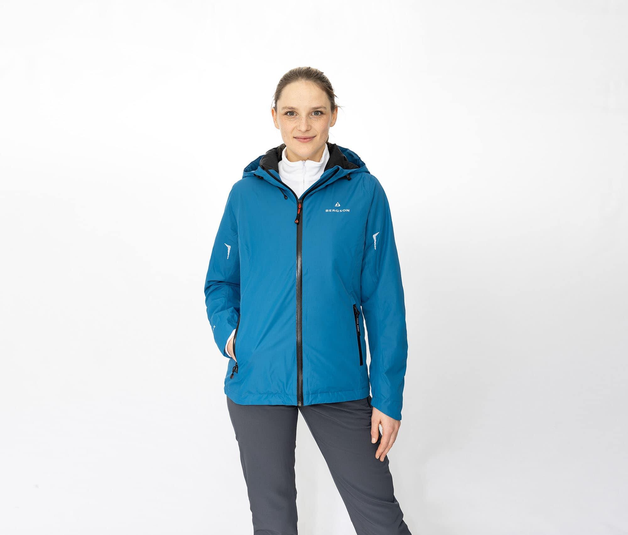 Regenjacke leicht wattiert, 12000 mm Wassersäule Blau 6/7