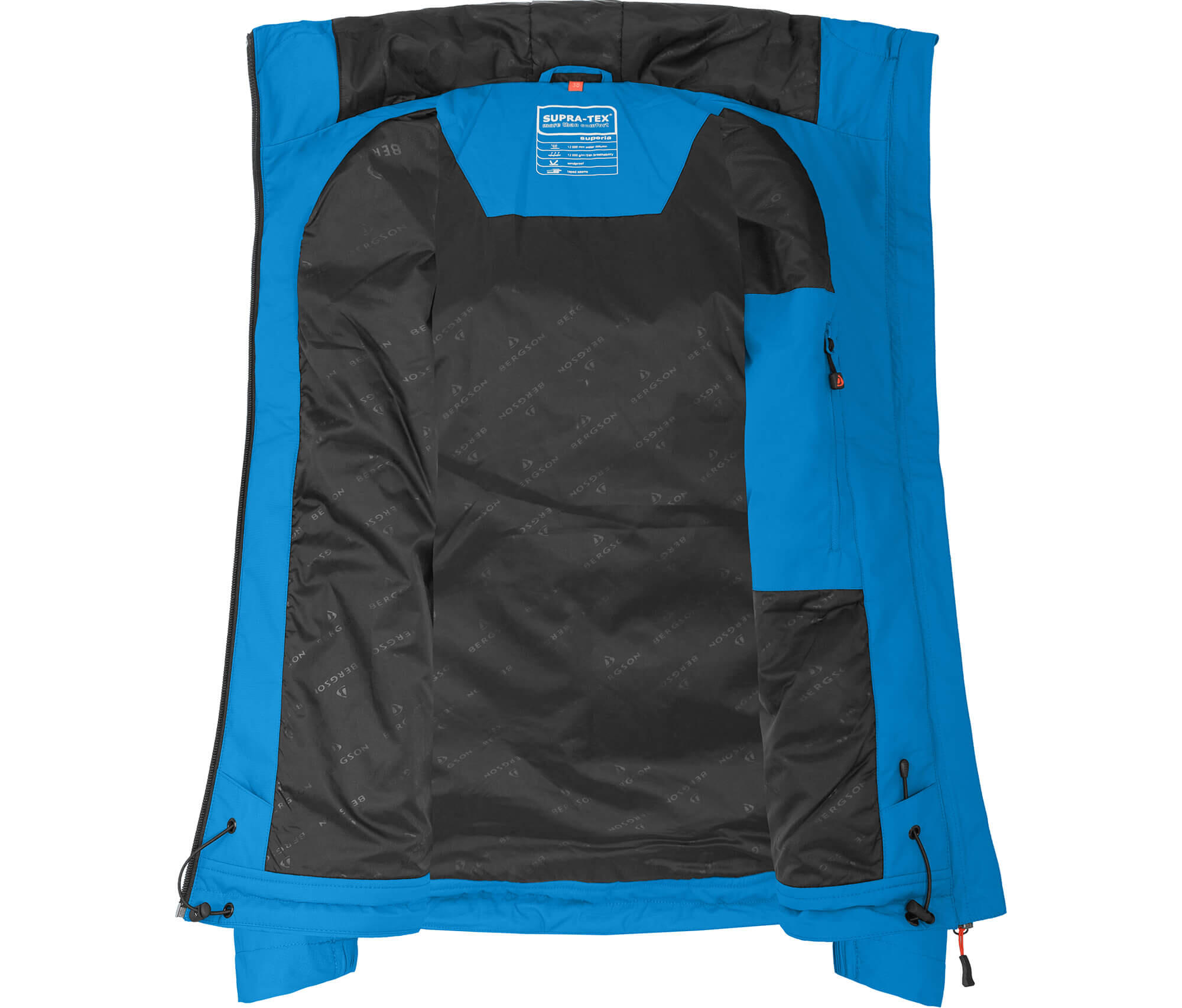 Regenjacke leicht wattiert, 12000 mm Wassersäule Blau 5/7
