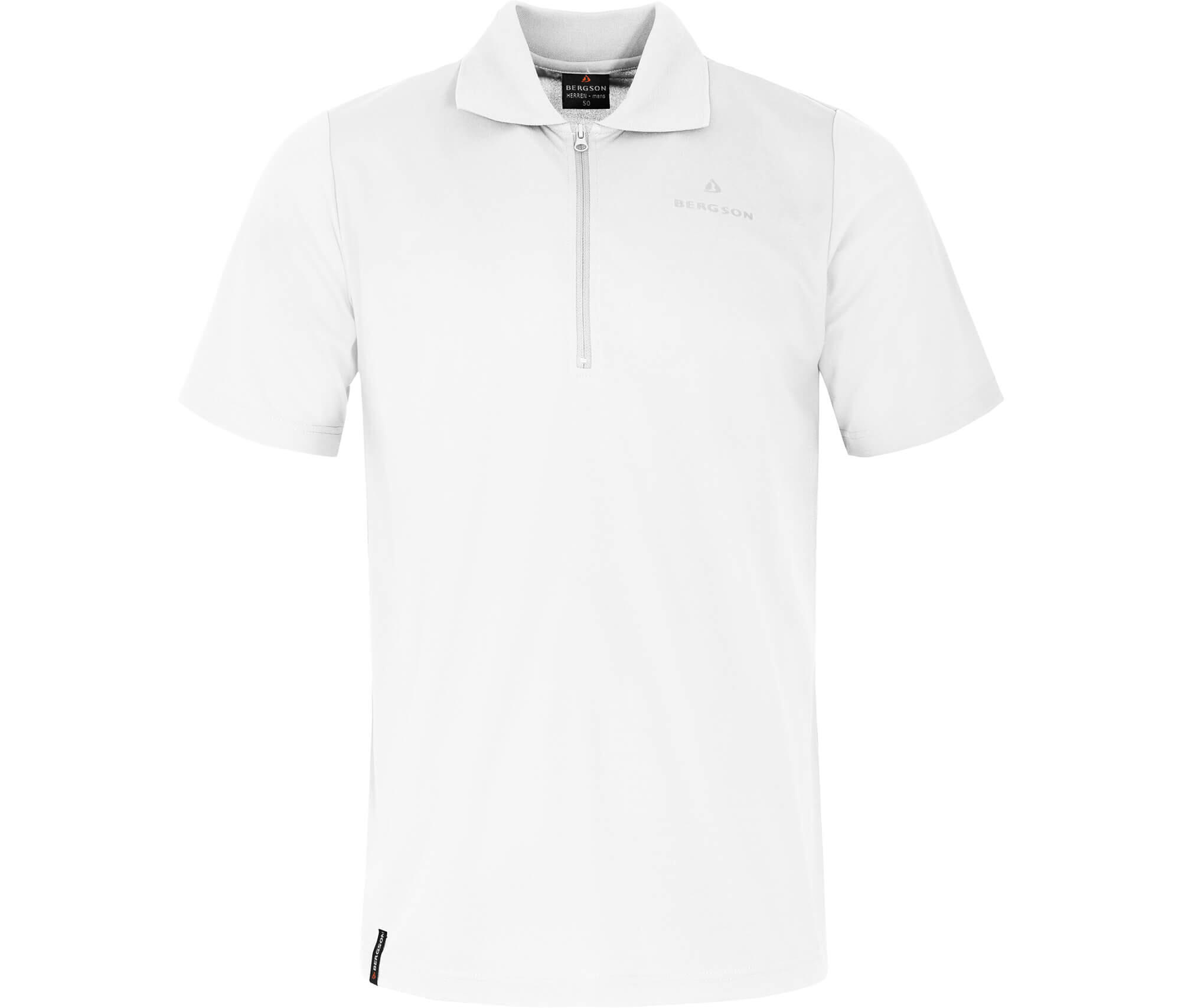 Polo-Shirt Reißverschluss, schnelltrocknend, Pique Weiß 2/3