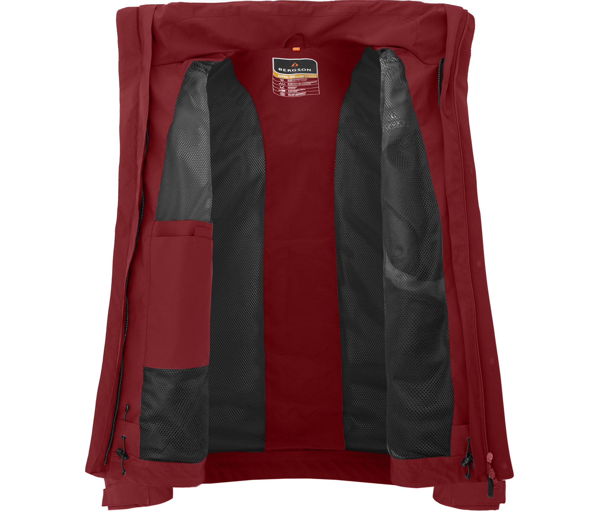 Regenjacke wasserdicht, mit Innen-Steppjacke Rot 7/7