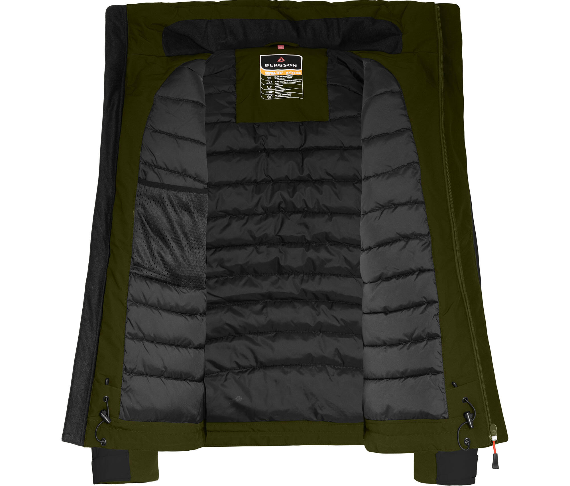 Winter-Regenjacke warm wattiert, 20000 mm Wassersäule, Innen Steppung grün 5/6