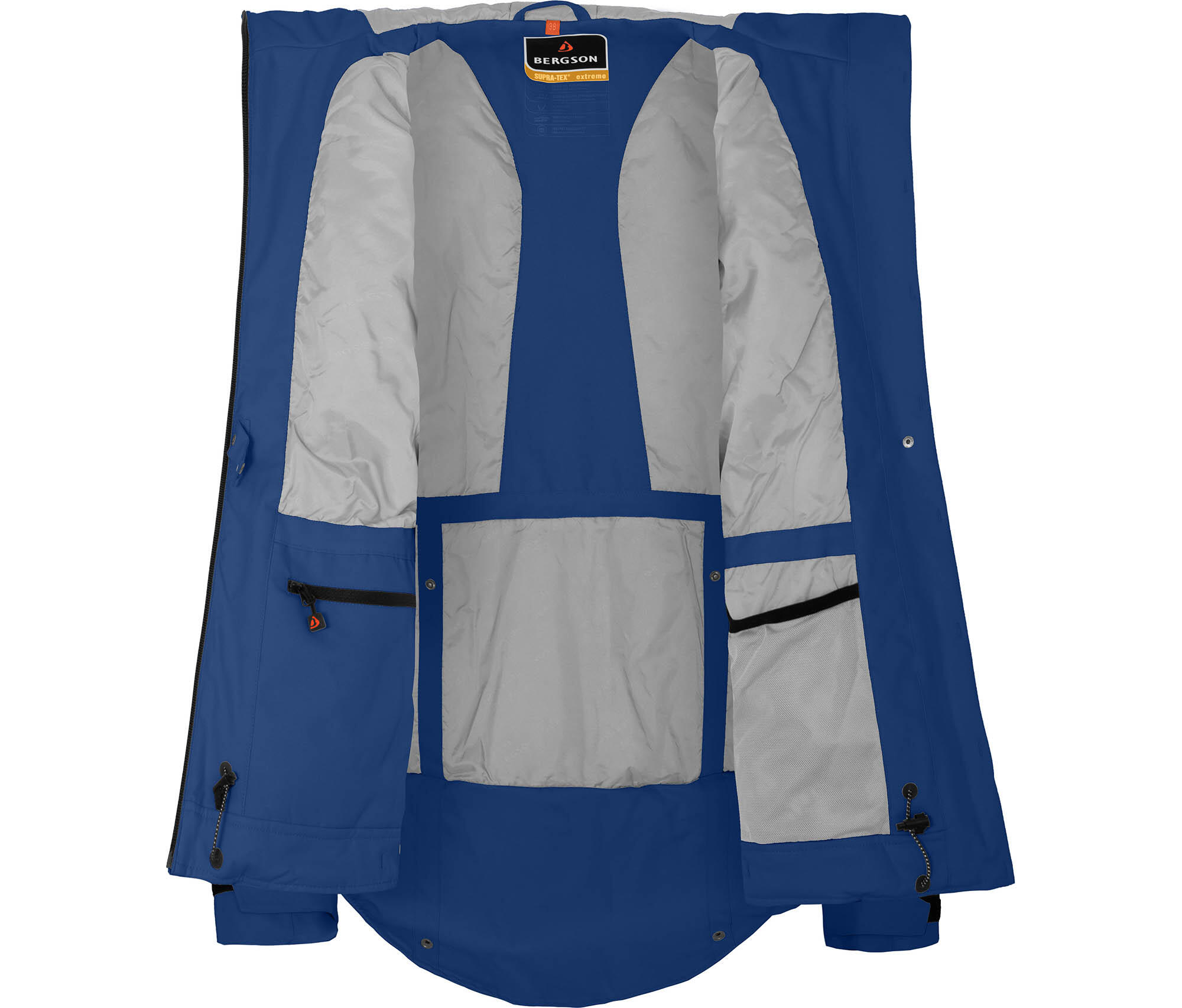 Regenjacke leicht wattiert, recycelt, 20000 mm Wassersäule Blau 5/6