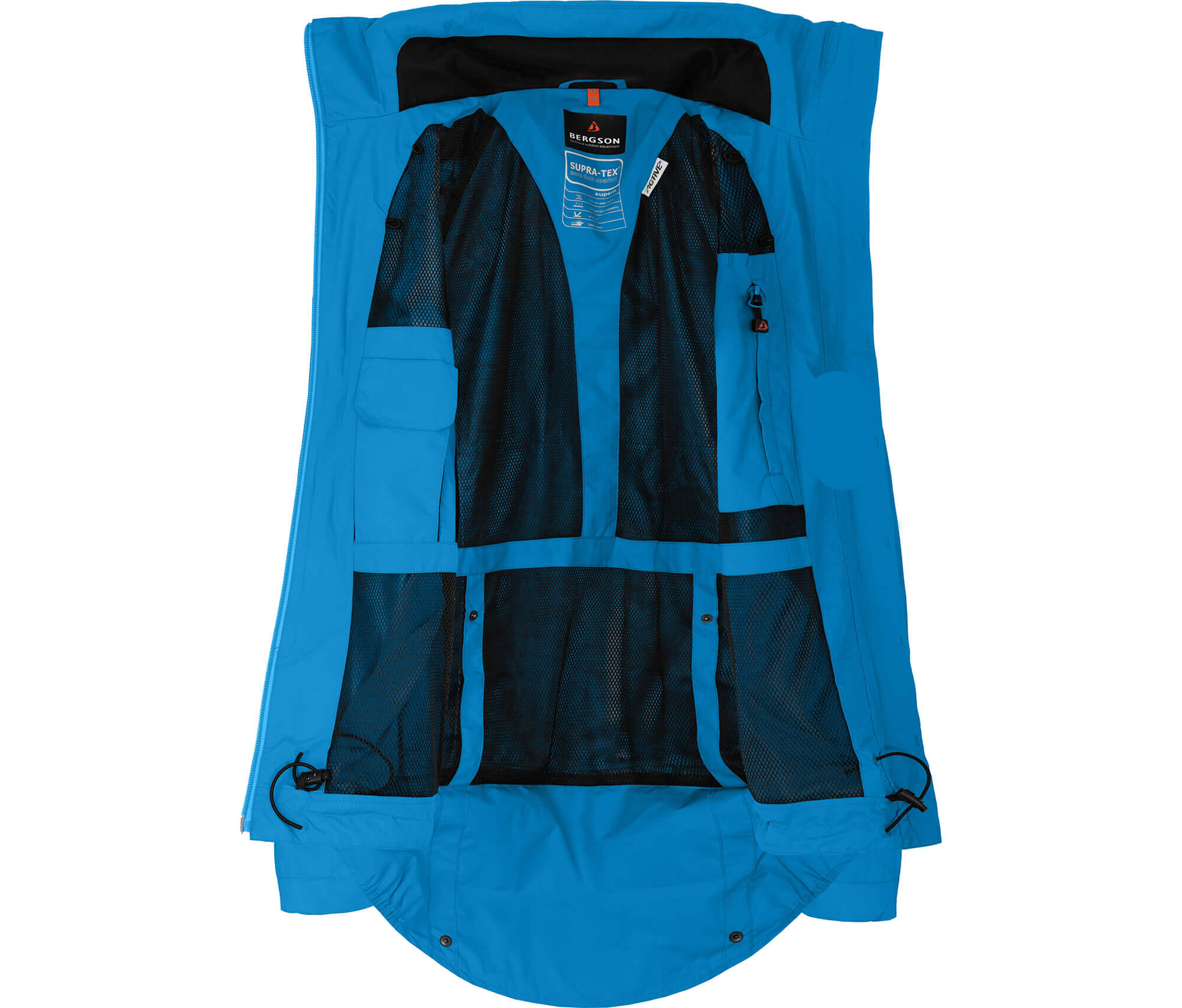 Rad-Regenjacke Netzfutter, 12000 mm Wassersäule Blau 5/7