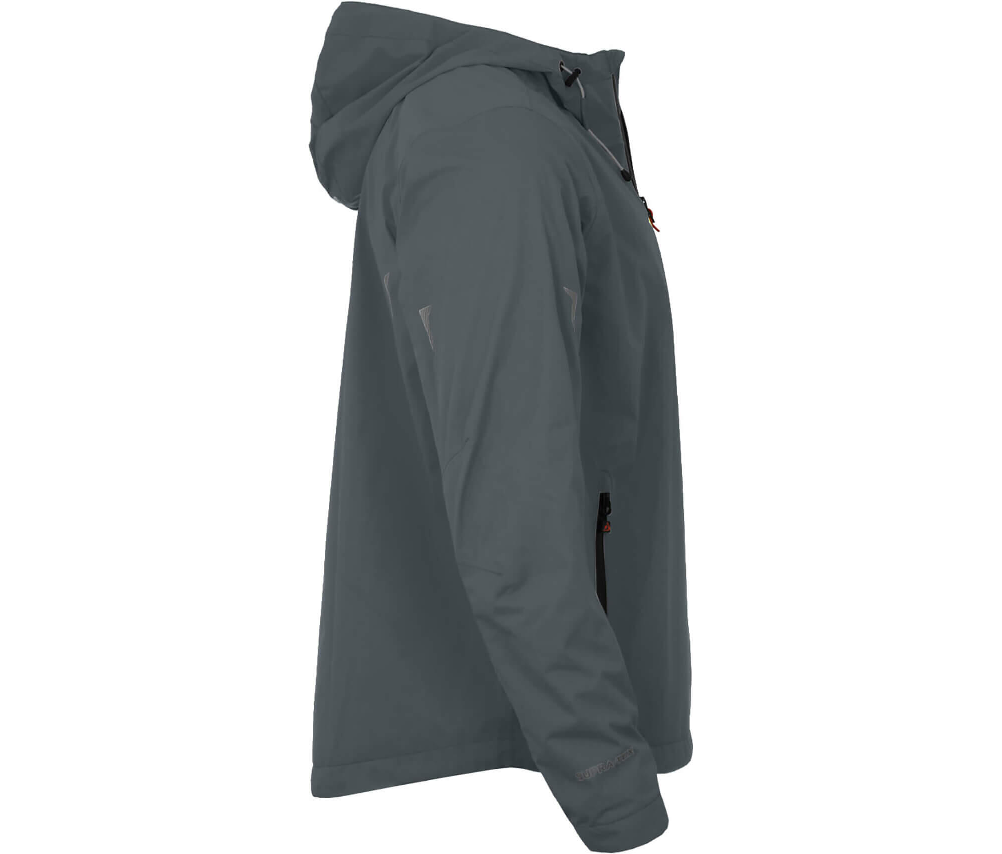 Regenjacke Netzfutter, 12000 mm Wassersäule grau 3/4