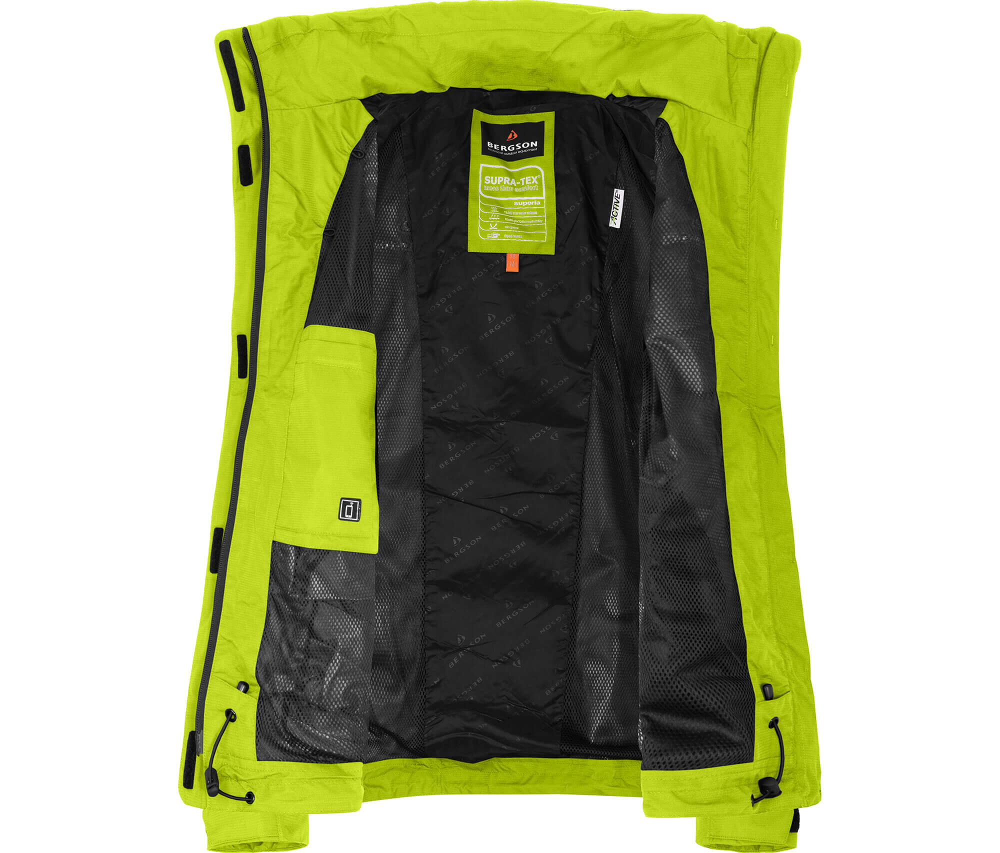 Regenjacke Netzfutter, 12000 mm Wassersäule Grün 5/6