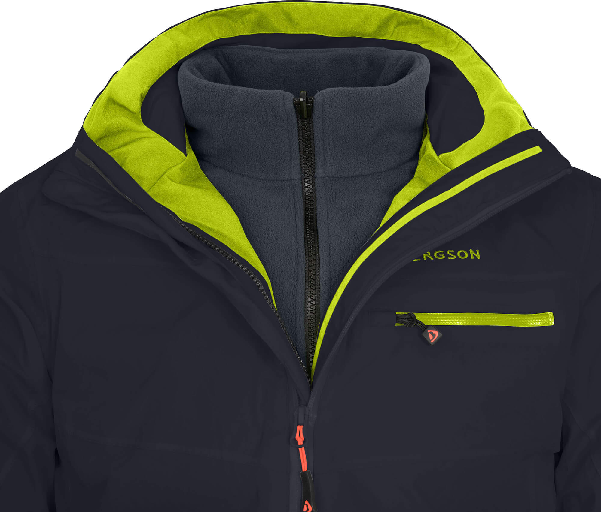Regenjacke Fleece Innenjacke, 20000 mm Wassersäule blau 5/6
