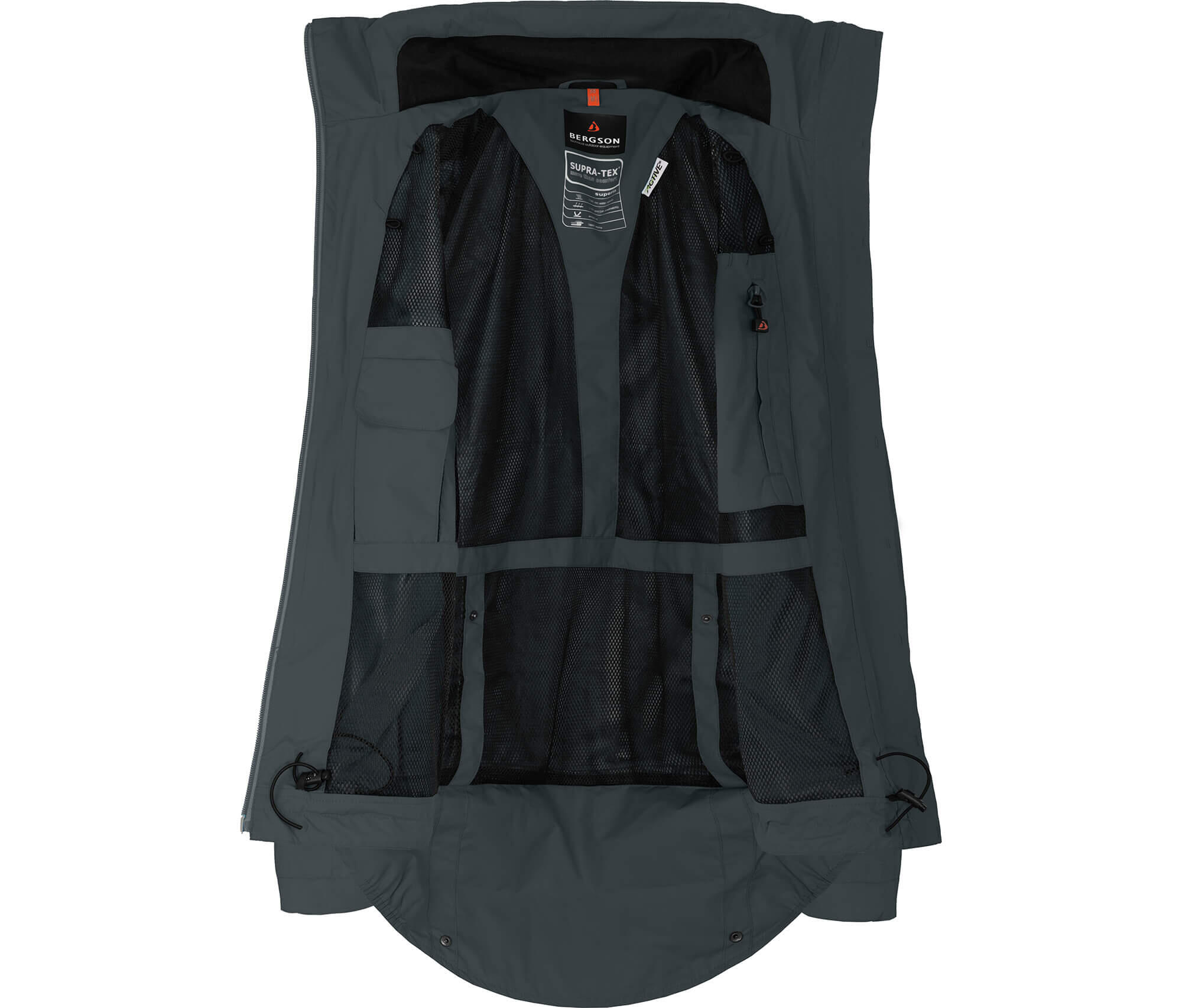Rad-Regenjacke Netzfutter, 12000 mm Wassersäule grau 5/7