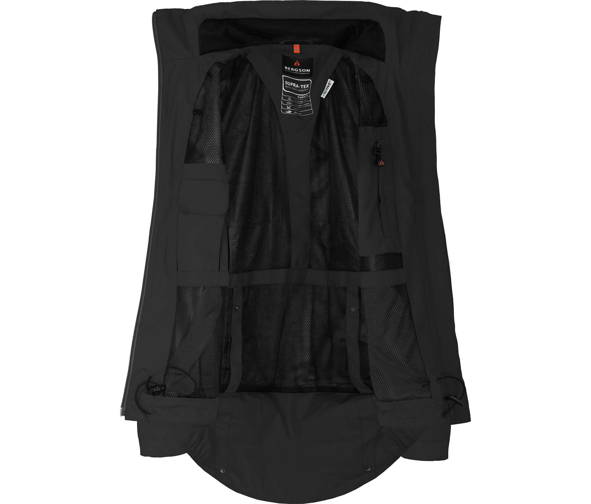 Rad-Regenjacke Netzfutter, 12000 mm Wassersäule Schwarz 5/7