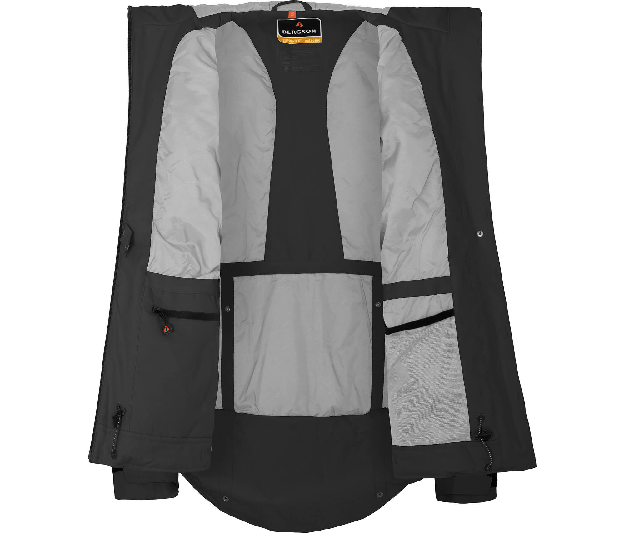 Regenjacke leicht wattiert, recycelt, 20000 mm Wassersäule Schwarz 5/6