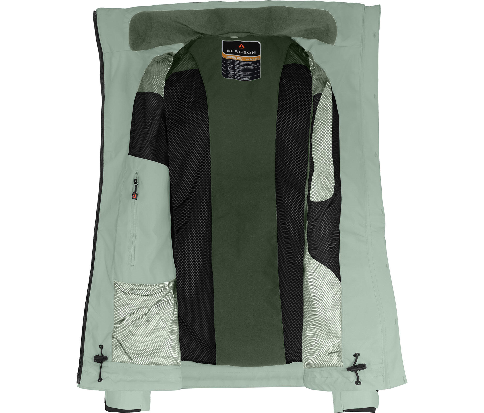 Regenjacke Fleece Innenjacke, 20000 mm Wassersäule Grün 5/6