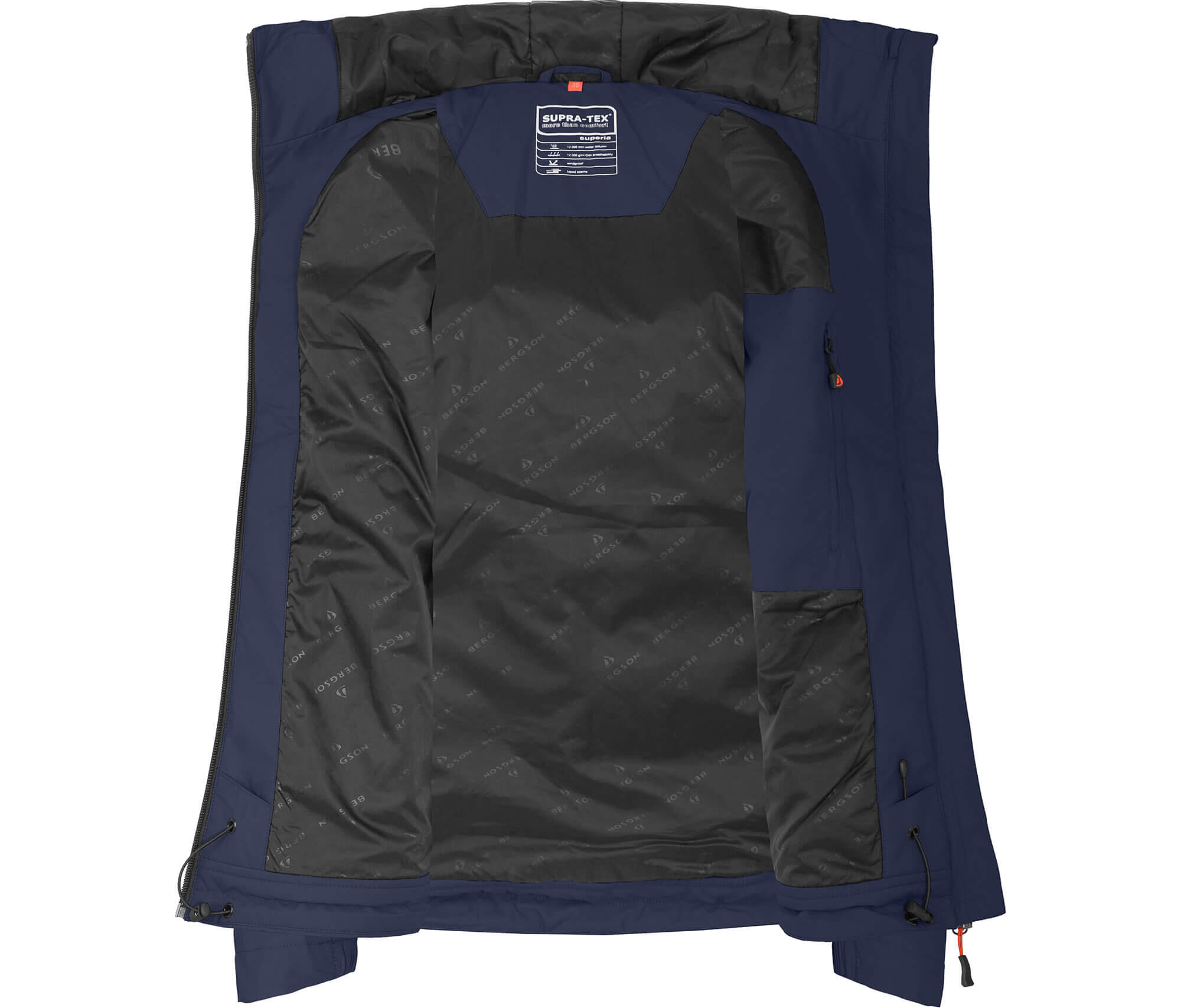 Regenjacke leicht wattiert, 12000 mm Wassersäule blau 5/7