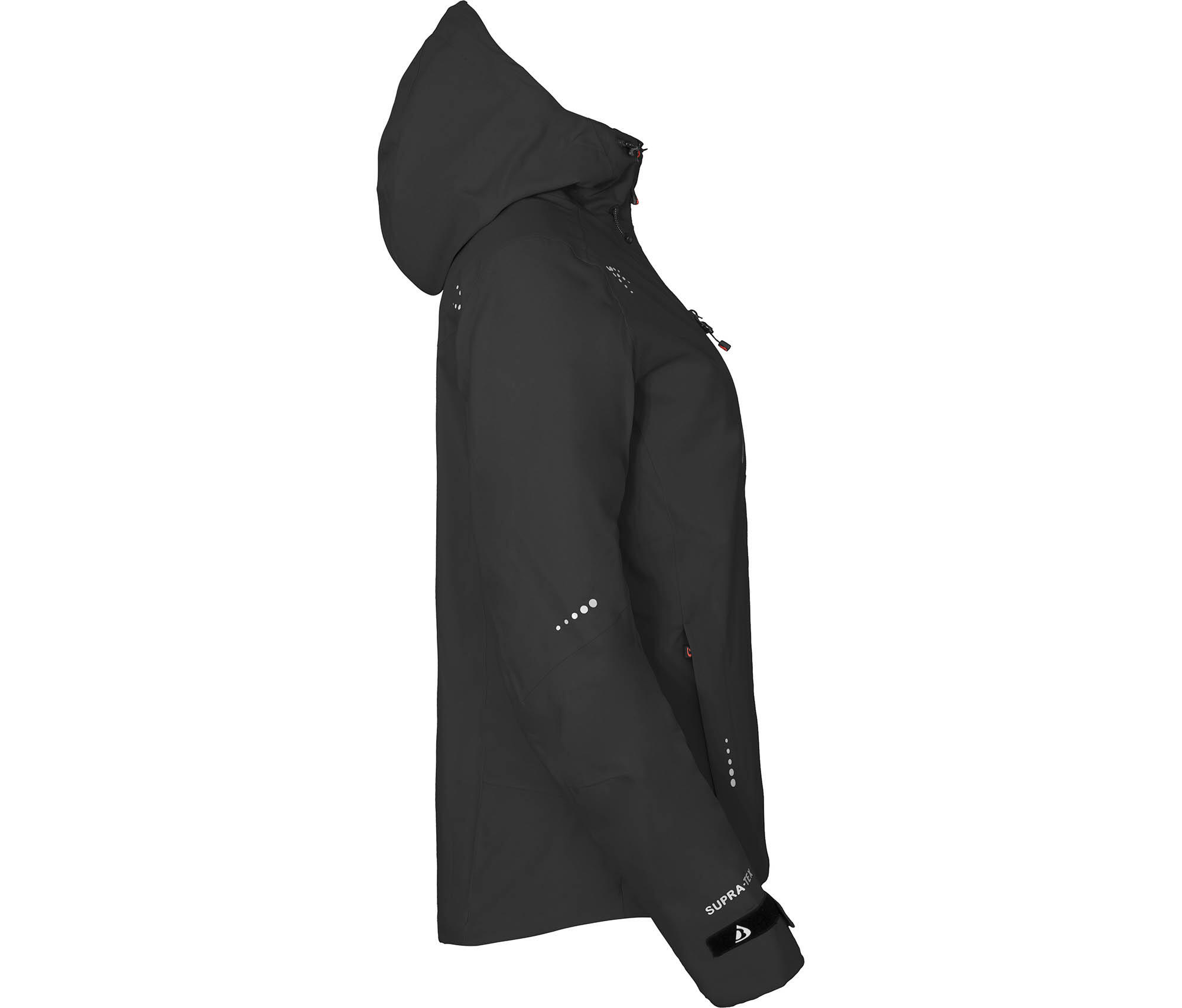 Regenjacke leicht wattiert, recycelt, 20000 mm Wassersäule Schwarz 3/6