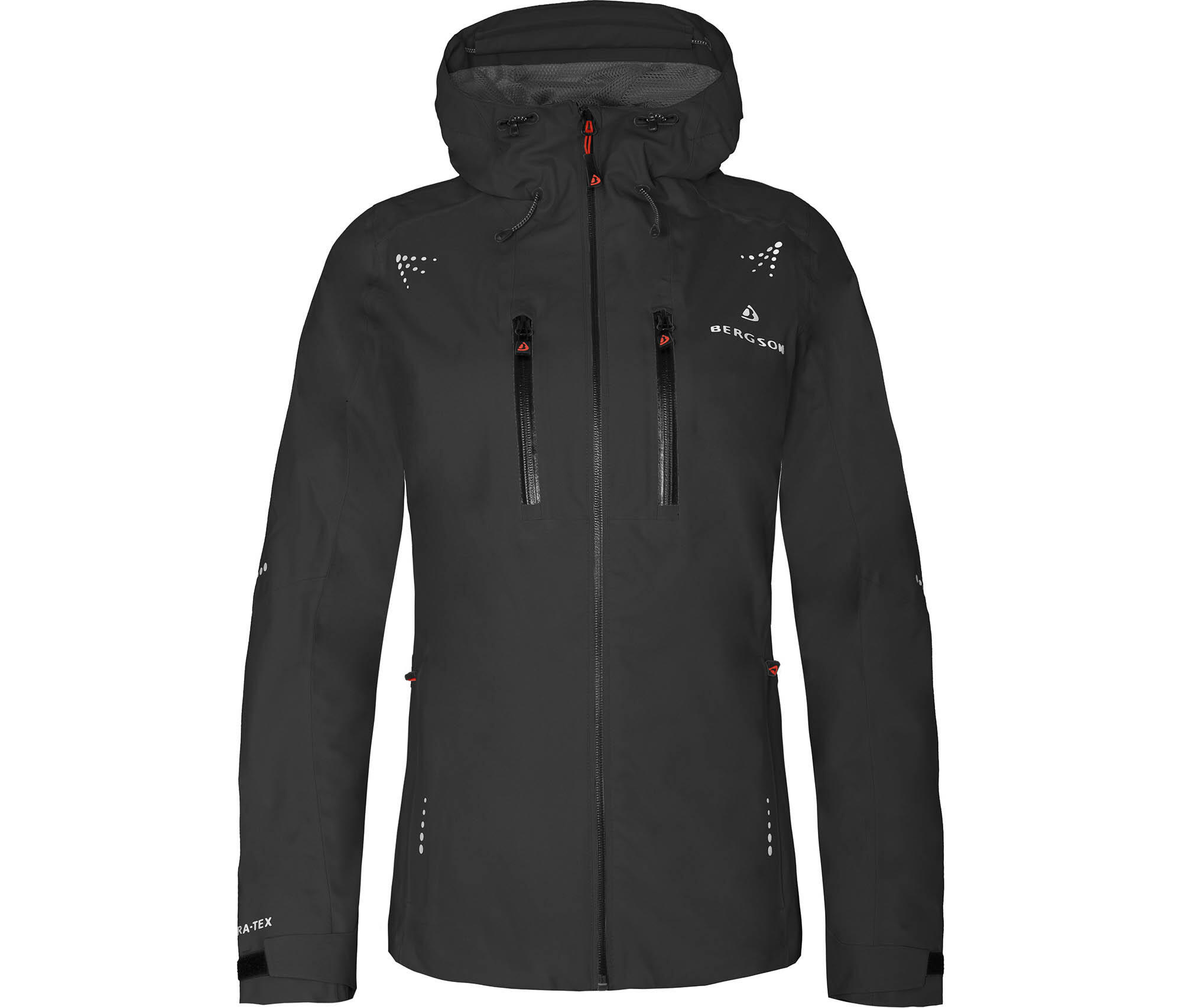 Regenjacke recycelt, Netzfutter, 20000 mm Wassersäule Schwarz 2/7
