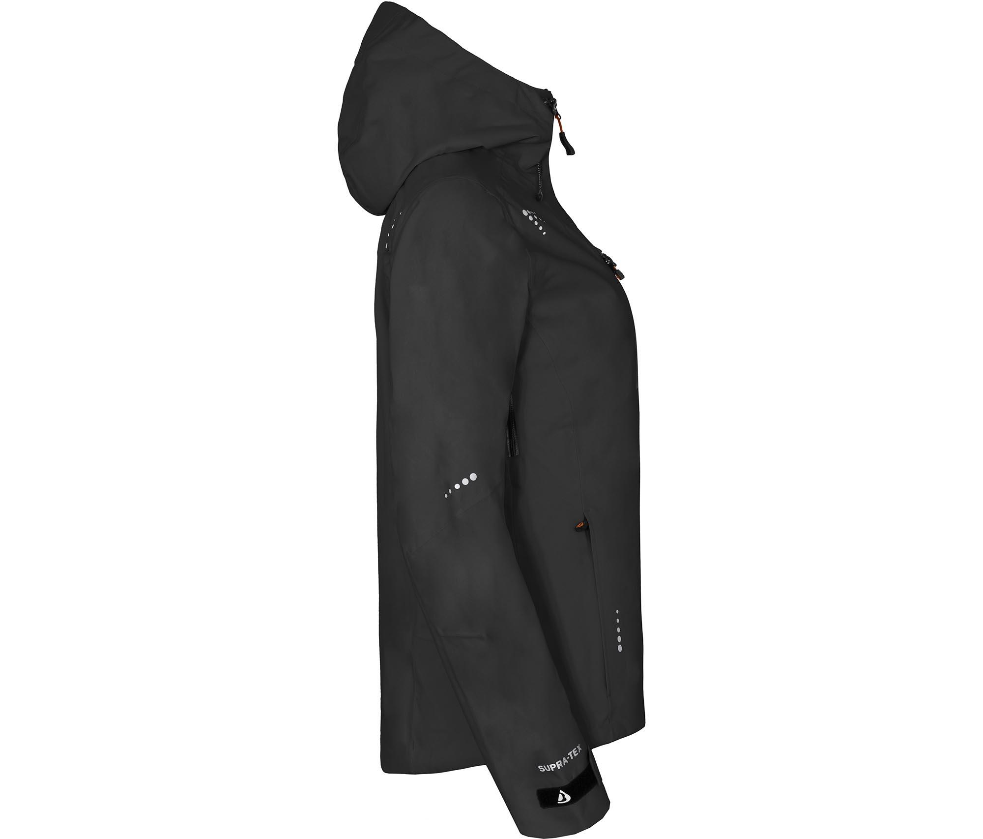 Regenjacke recycelt, Netzfutter, 20000 mm Wassersäule Schwarz 3/7