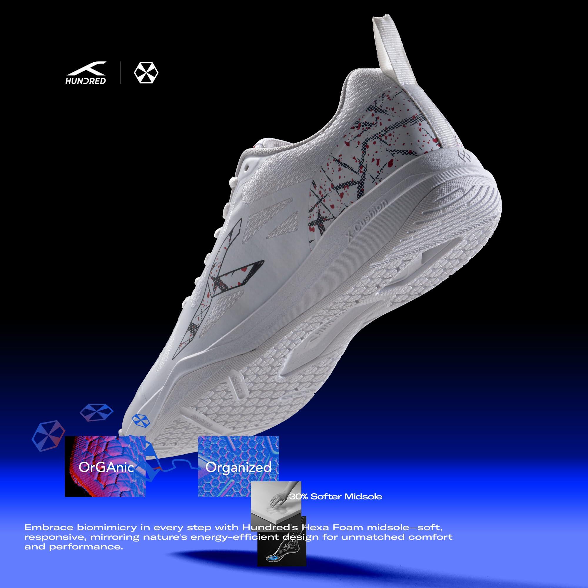 HUNDRED Herren Hallenschuhe Blade White/Black EU 45/UK 11/US 12 – Non-Marking 7/7