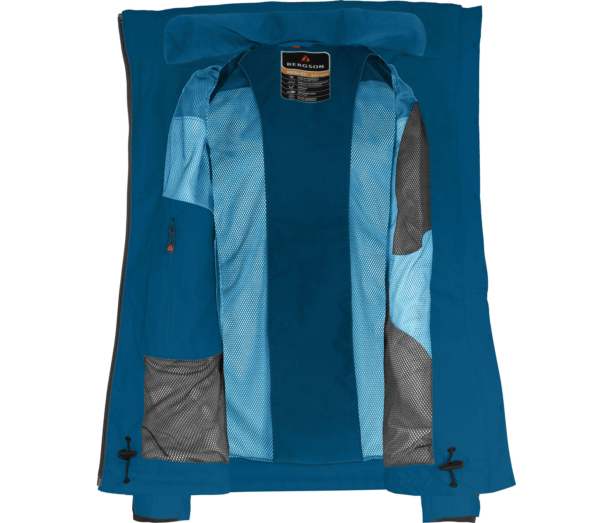 Regenjacke Netzfutter, 20000 mm Wassersäule Blau 5/7