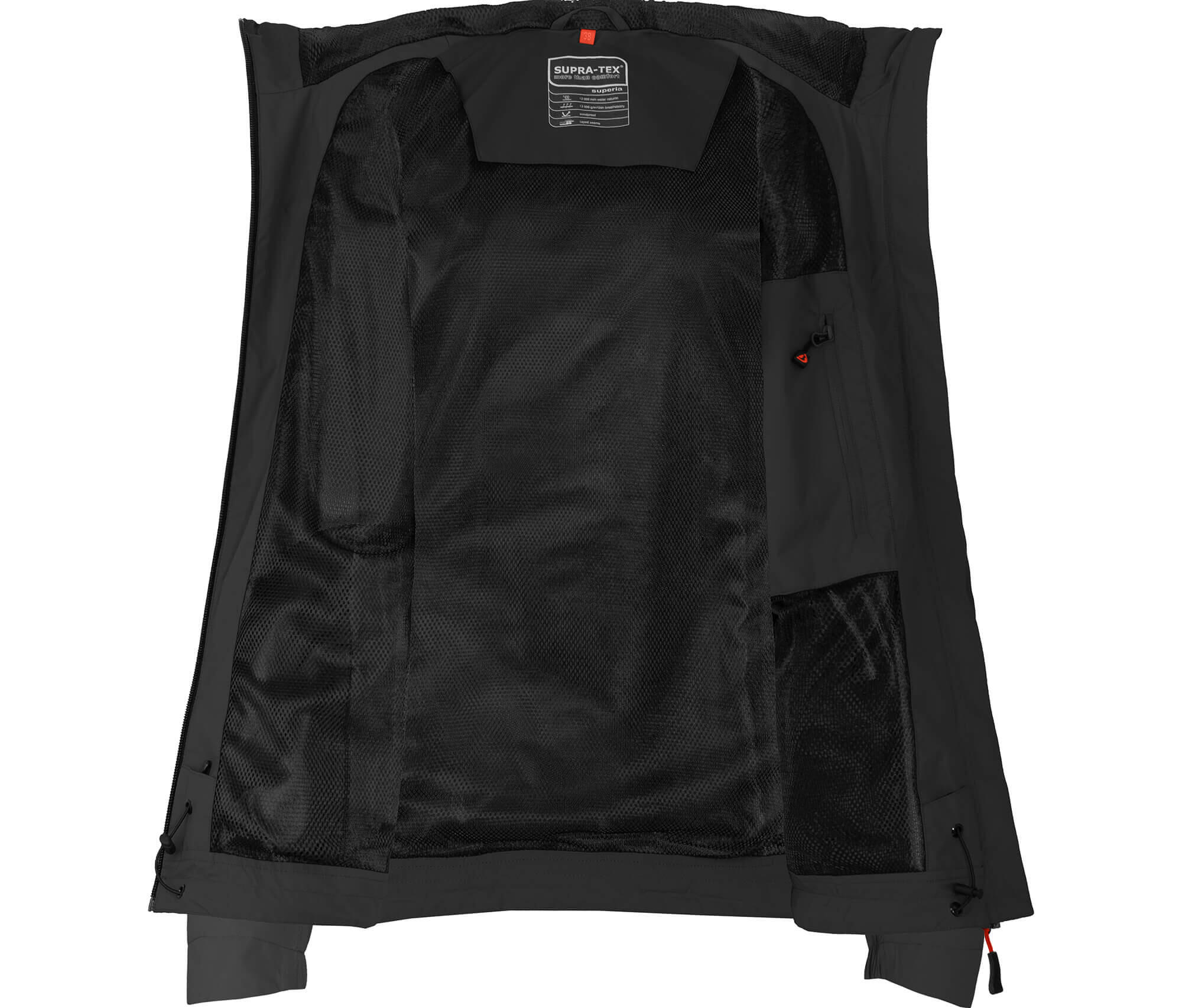 Regenjacke Netzfutter, 12000 mm Wassersäule Schwarz 5/5