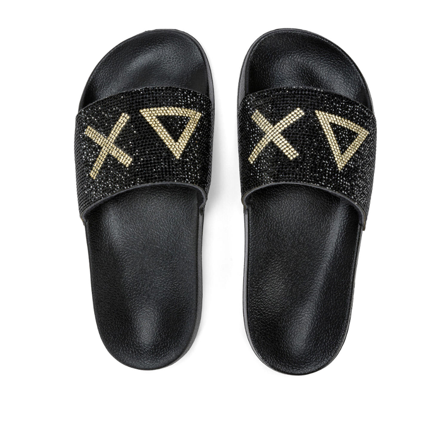 SUN68 Ciabatta Donna   Slippers logo strass nero X35205-11