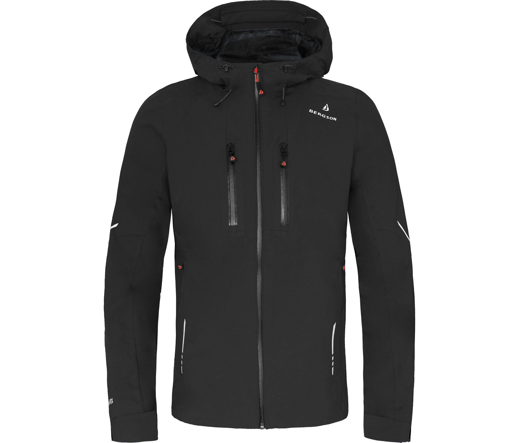 Regenjacke recycelt, Netzfutter, 20000 mm Wassersäule Schwarz 2/7