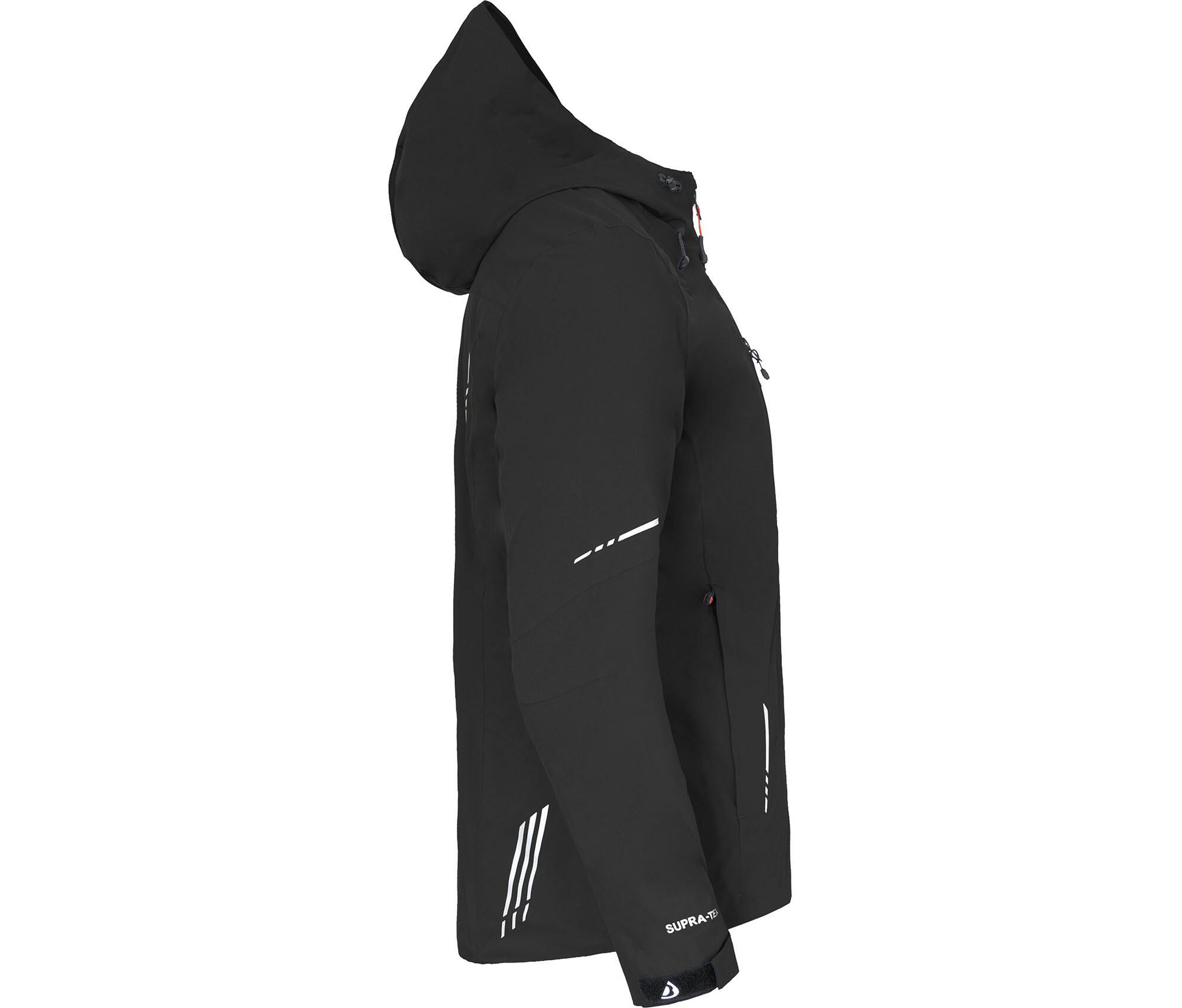 Regenjacke recycelt, Netzfutter, 20000 mm Wassersäule Schwarz 3/7