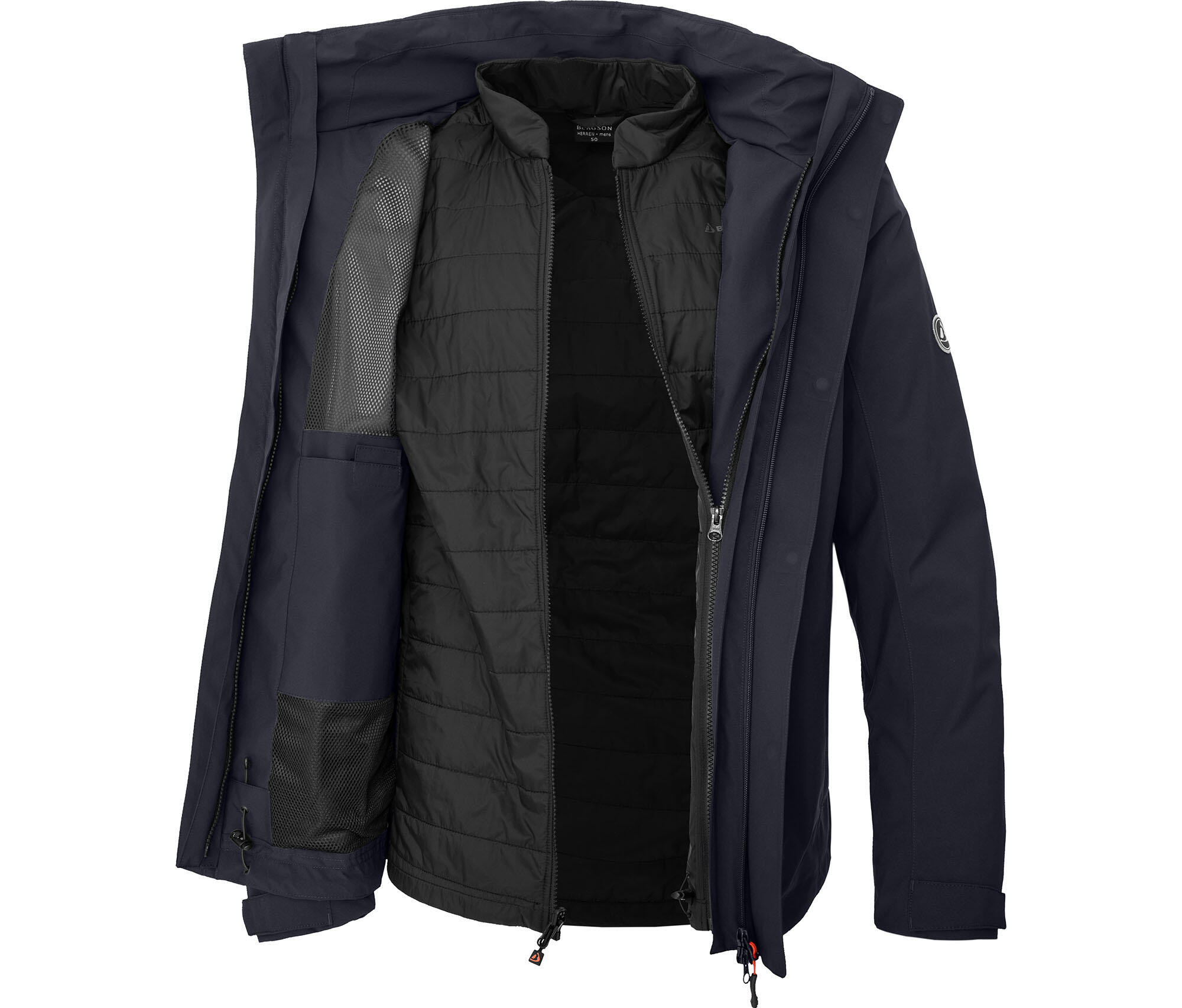 Regenjacke mit Innen-Steppjacke, 20000mm Wassersäule Blau 5/7