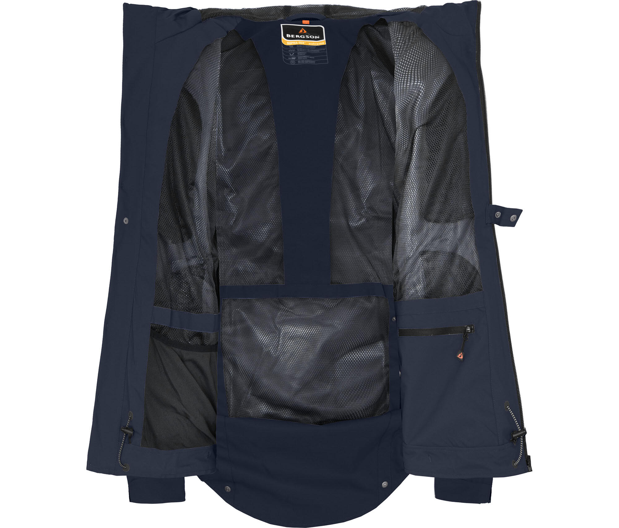 Regenjacke recycelt, Netzfutter, 20000 mm Wassersäule Blau 5/7