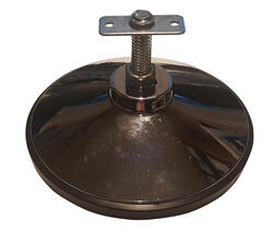 Pied à plateau rotatif réglable en hauteur, finition chrome, avec plaque filetée